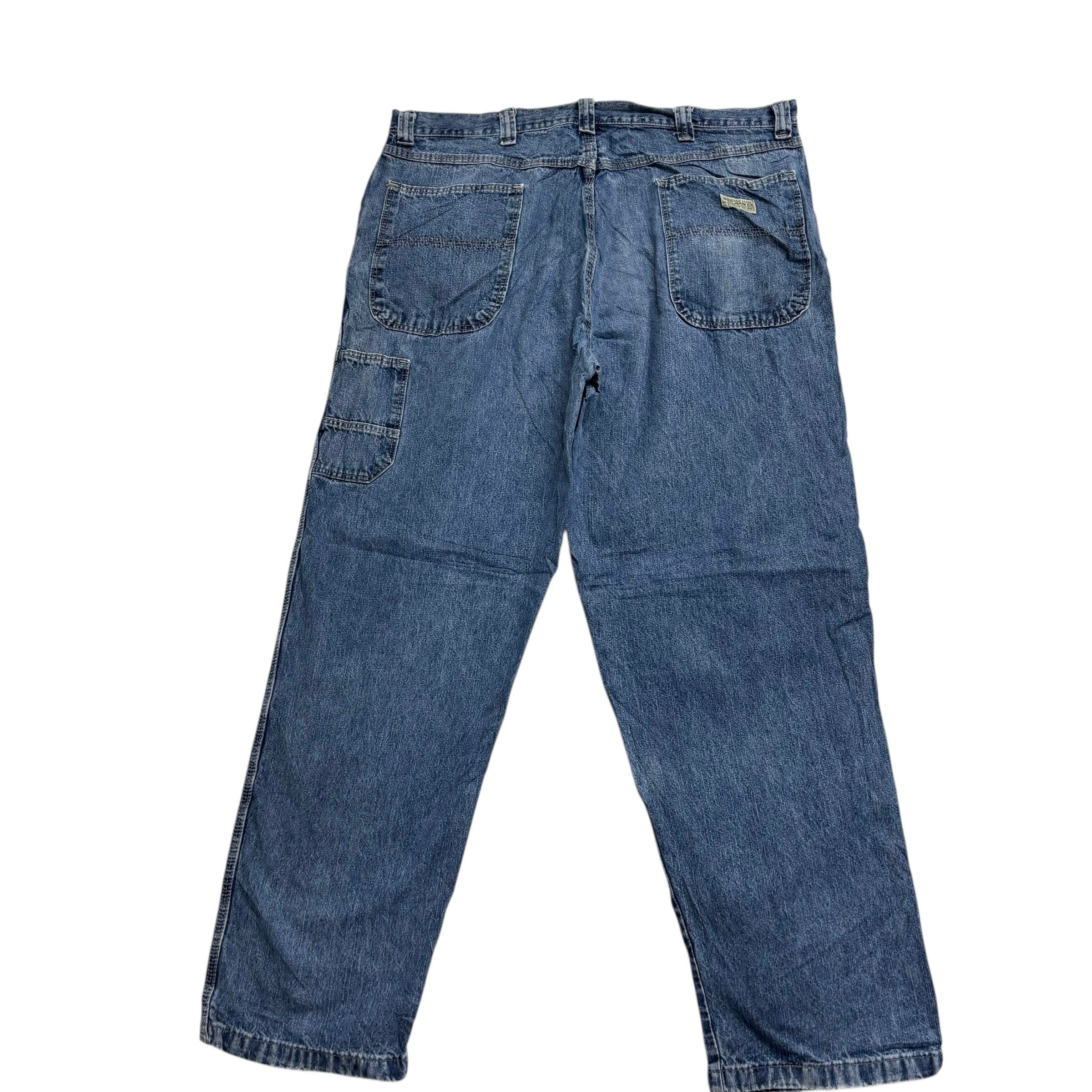 Wrangler Carpenter Jeans W38 L32 Mens Mid Blue Relaxed Straight Fit Vintage