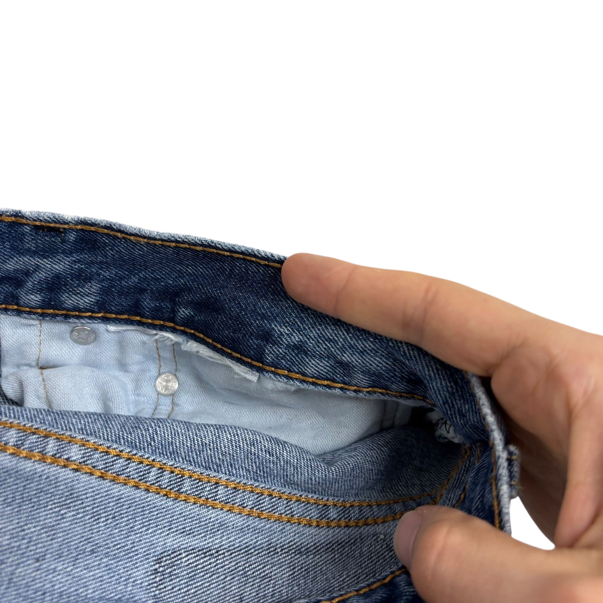 Levis 505 Jeans W35 L32 Mens Mid Blue Regular Straight Fit Denim