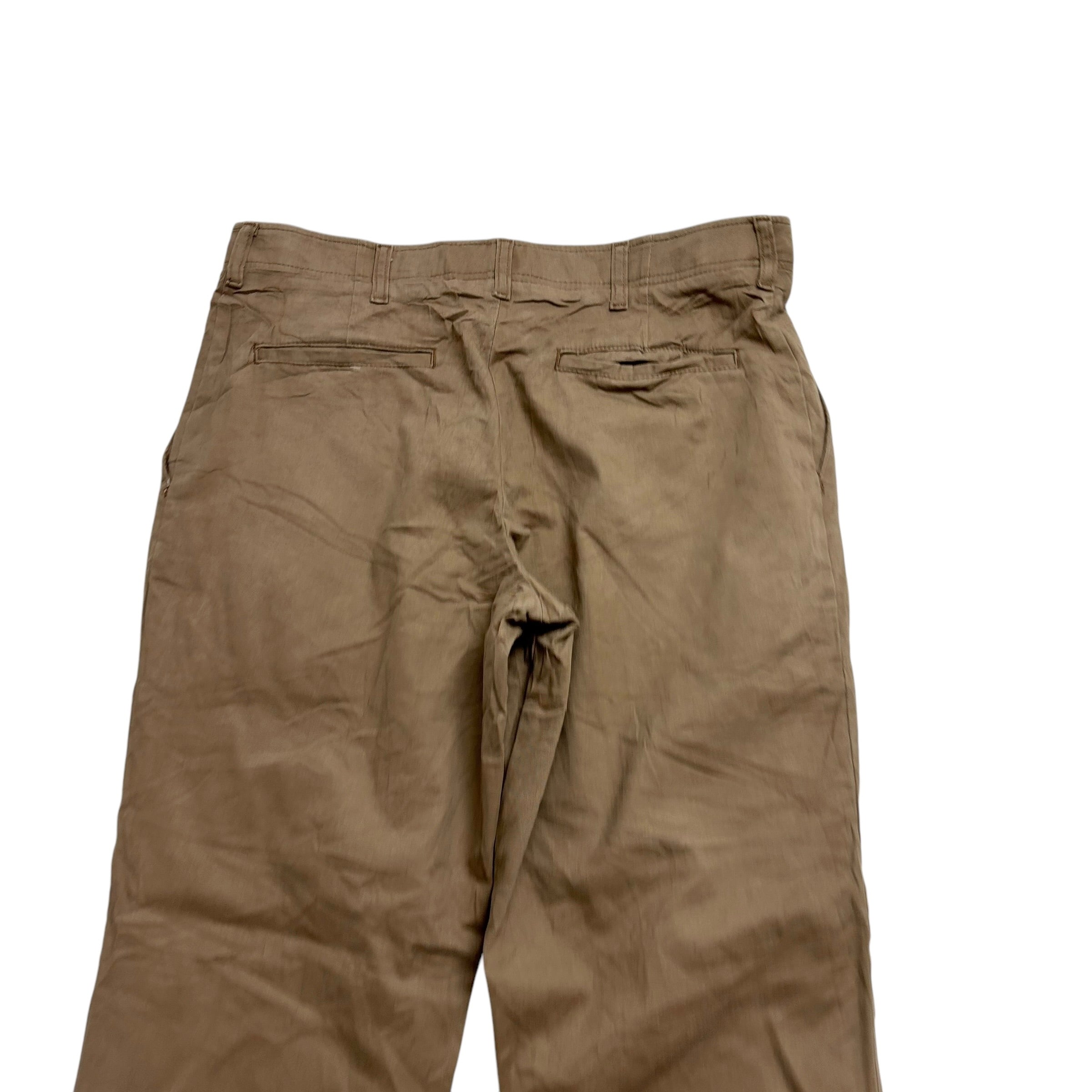 Wrangler Trousers W34 L28 Mens Brown Relaxed Straight Fit Stretch Cotton Pants