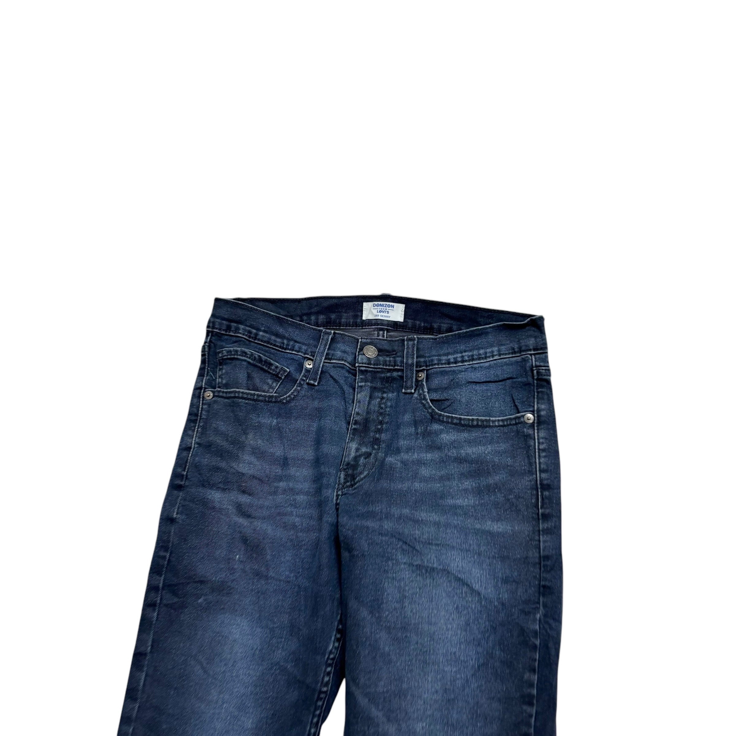 Levis Denizen Jeans W30 L30 Mens Navy Blue Skinny Fit Stretch Denim