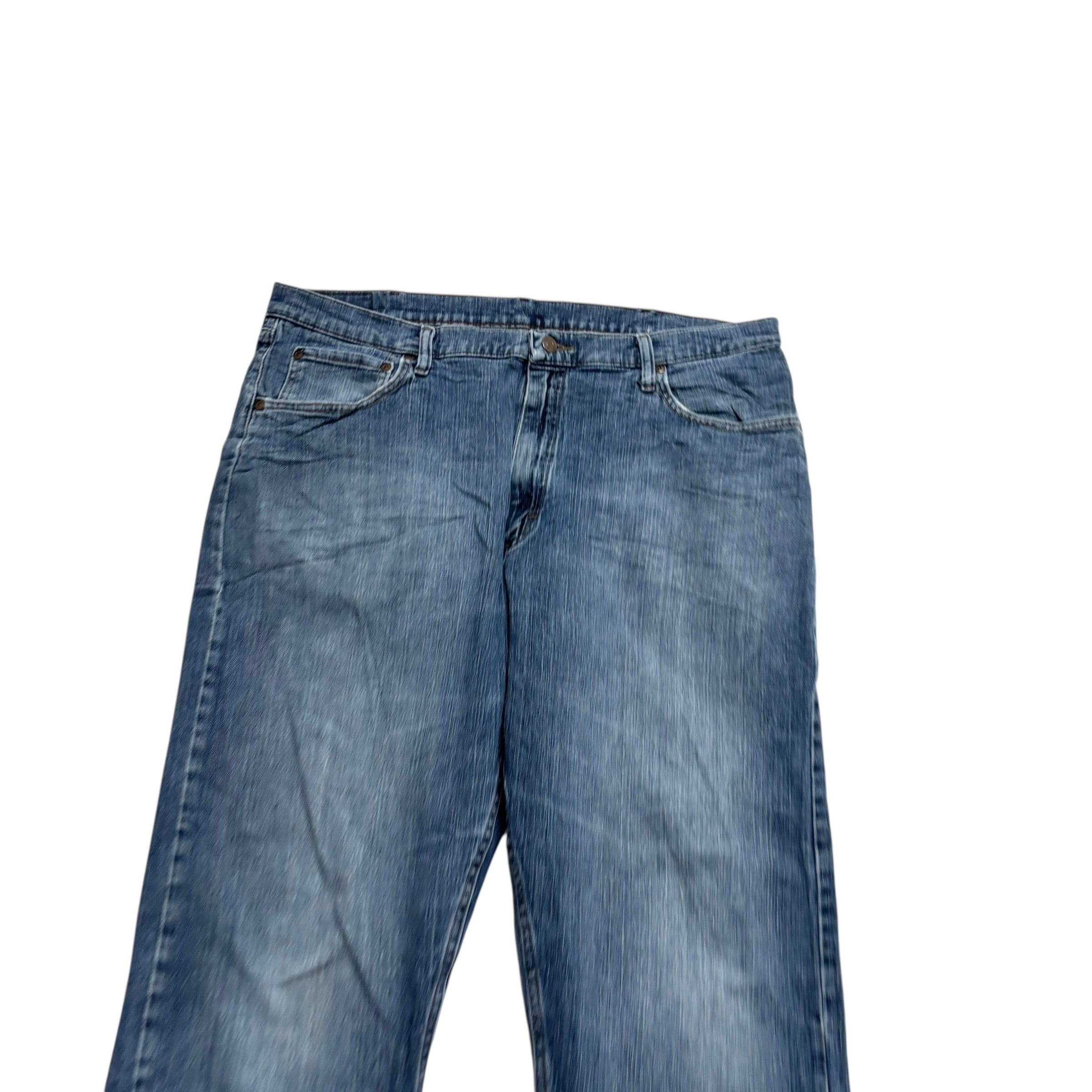 Wrangler Jeans W38 L30 Mens Blue Relaxed Straight Fit Stretch Denim (F)