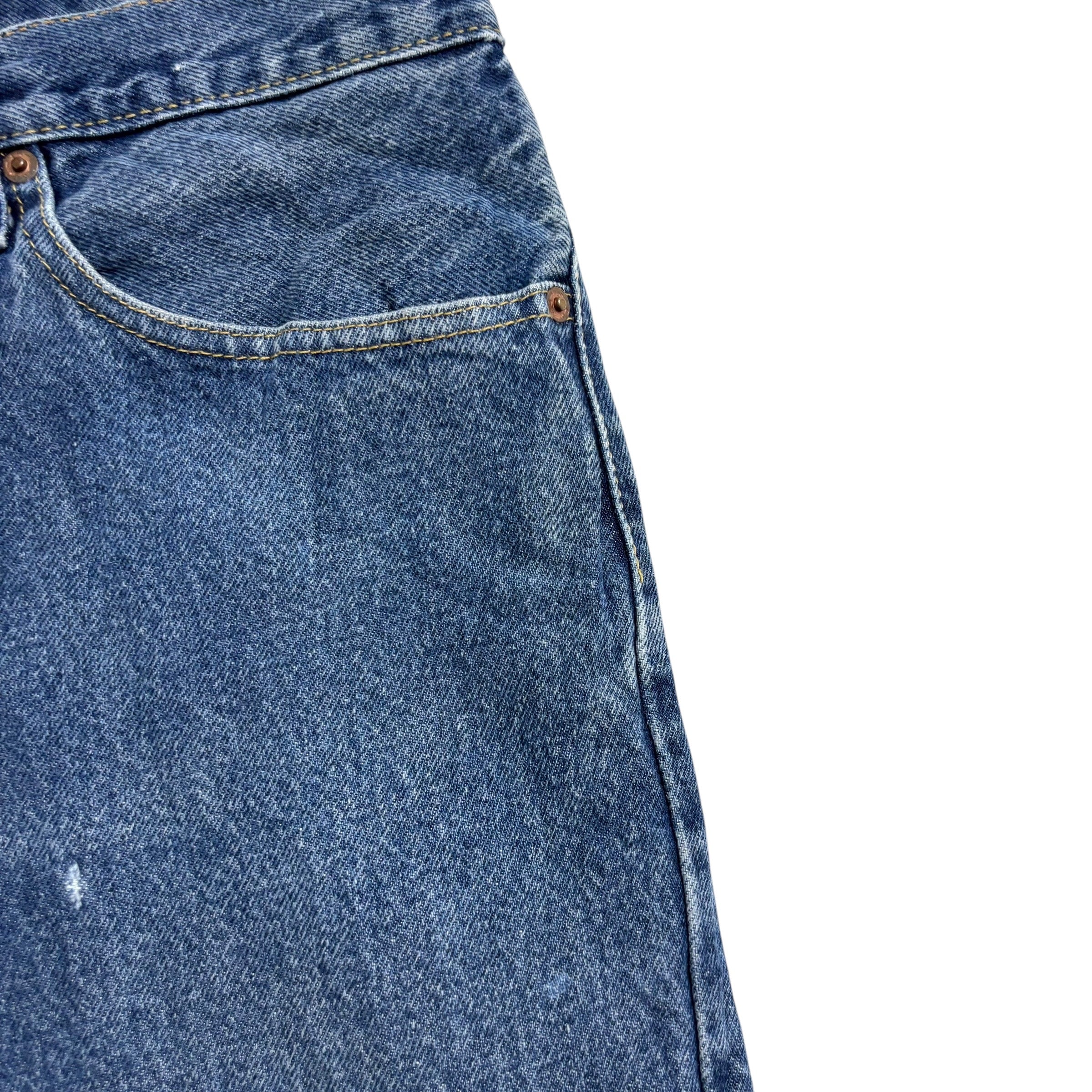 Levis 505 Jeans W38 L30 Mens Mid Blue Regular Straight Fit Vintage Denim