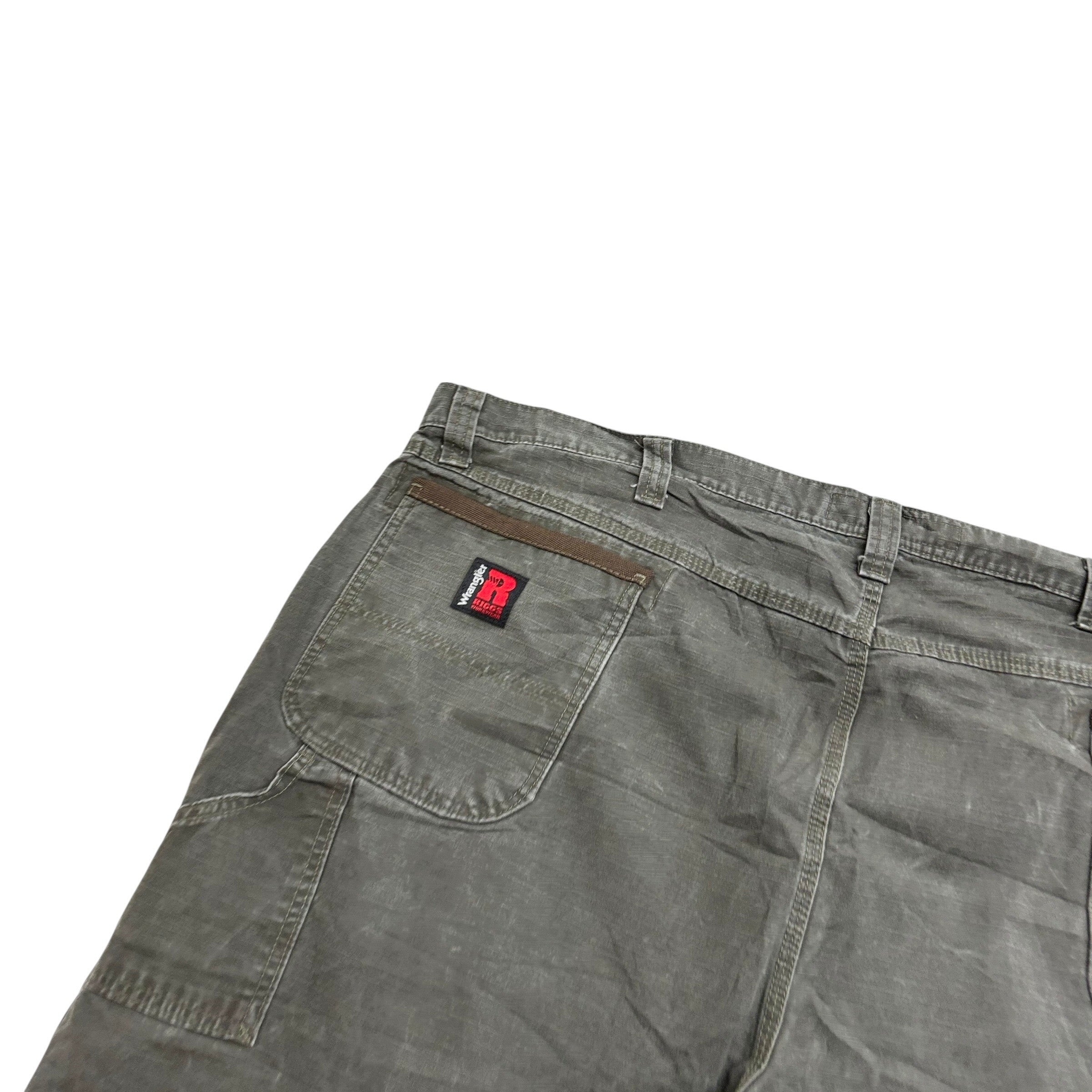 Wrangler Carpenter Pants W48 L30 Mens Green Relaxed Straight Fit Trousers