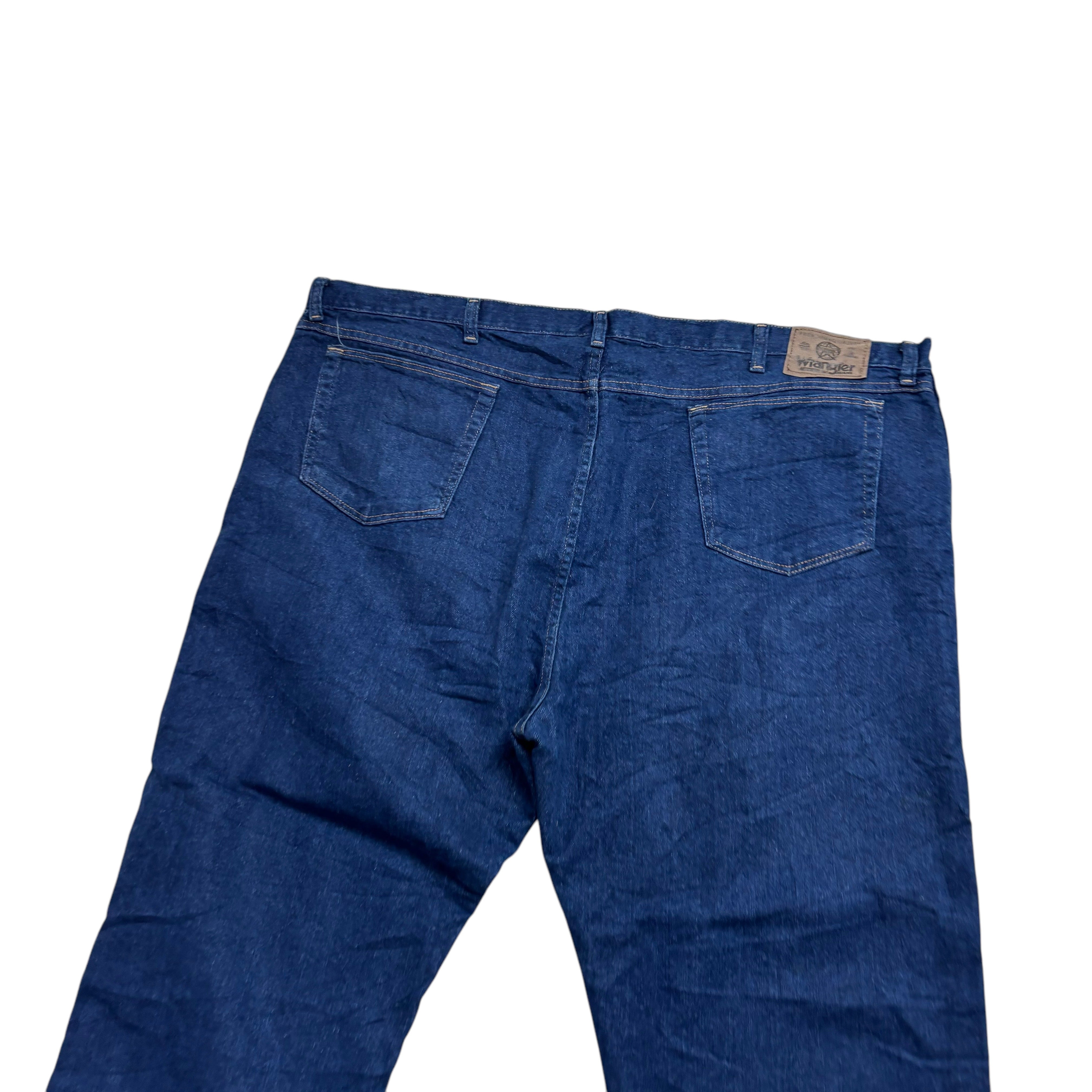 Wrangler Jeans W48 L30 Mens Dark Blue Regular Straight Fit Vintage Denim (E)