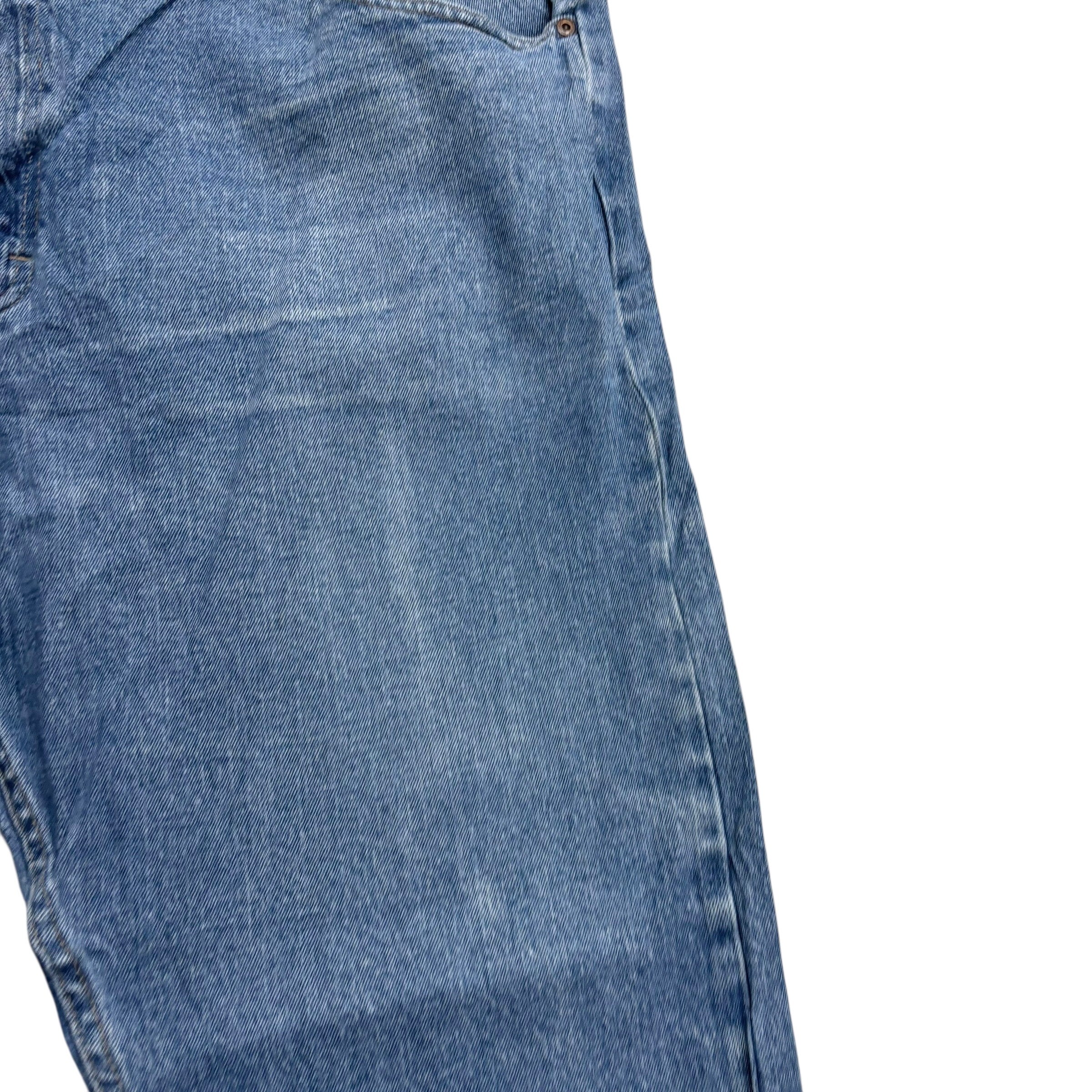 Wrangler Jeans W44 L30 Mens Mid Blue Relaxed Straight Fit Stretch Denim