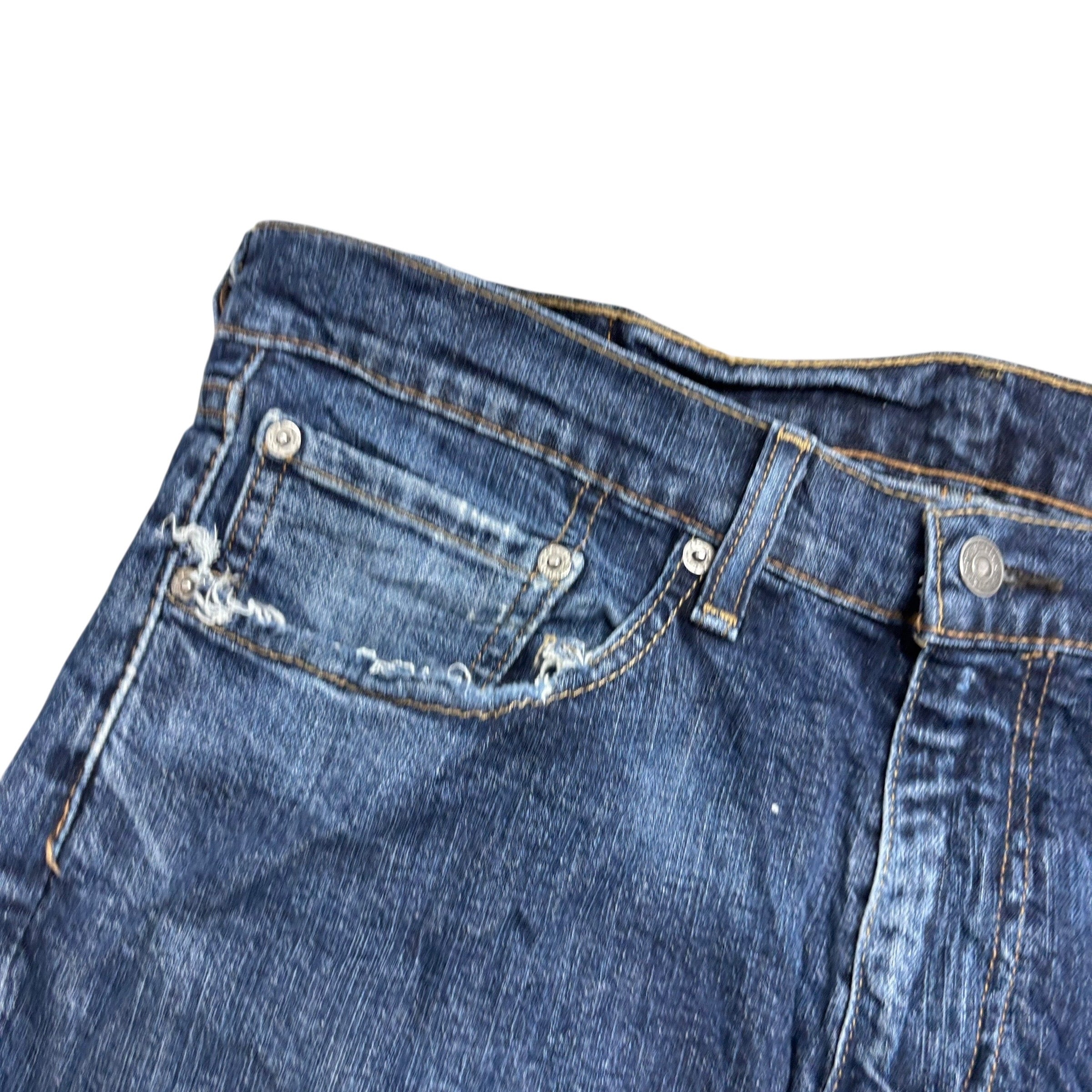 Levis 514 Jeans W34 L30 Mens Dark Blue Regular Straight Fit Stretch Denim