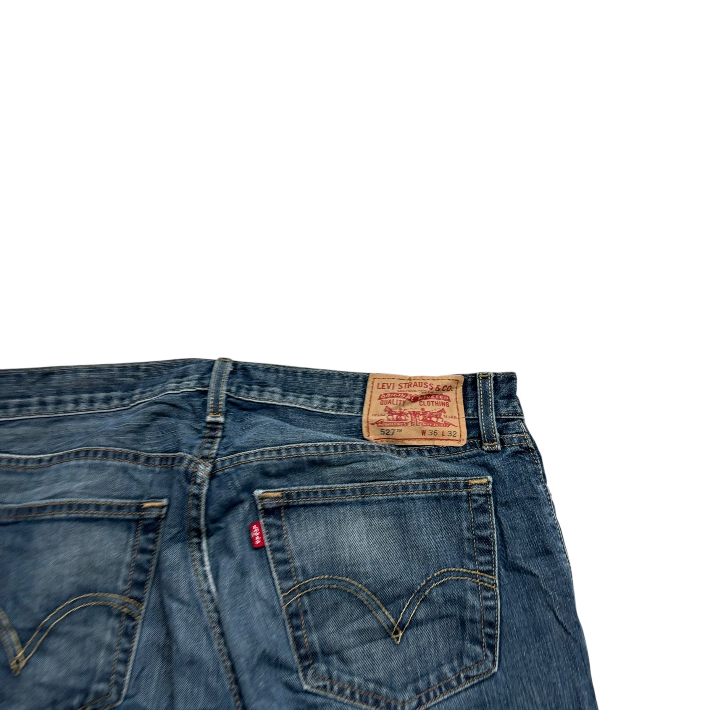 Levis 527 Jeans W36 L32 Mens Dark Blue Low Bootcut Fit Vintage Denim