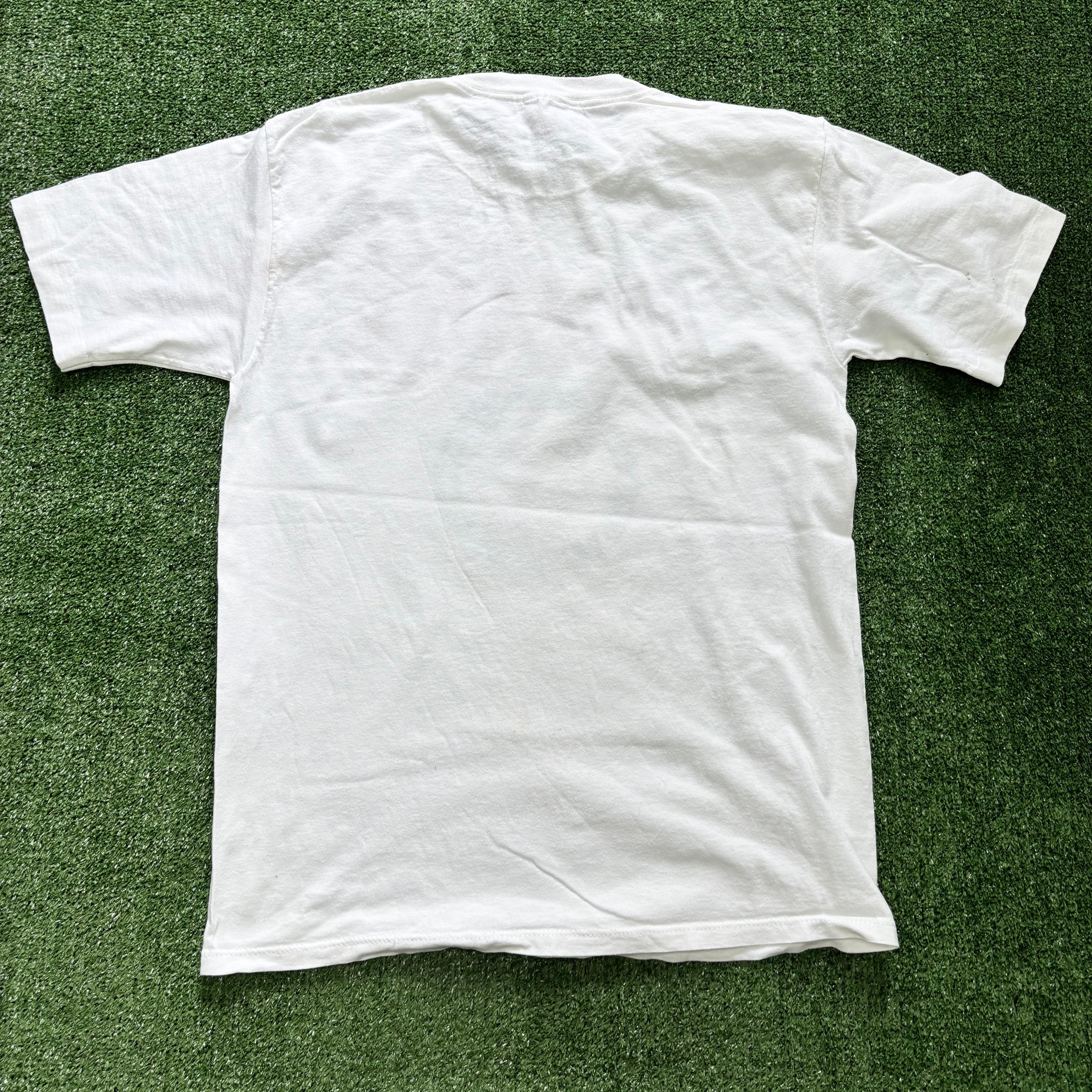 Vintage T Shirt Mens Large White Single Stitch Graphic Print 90s Tourist (F)