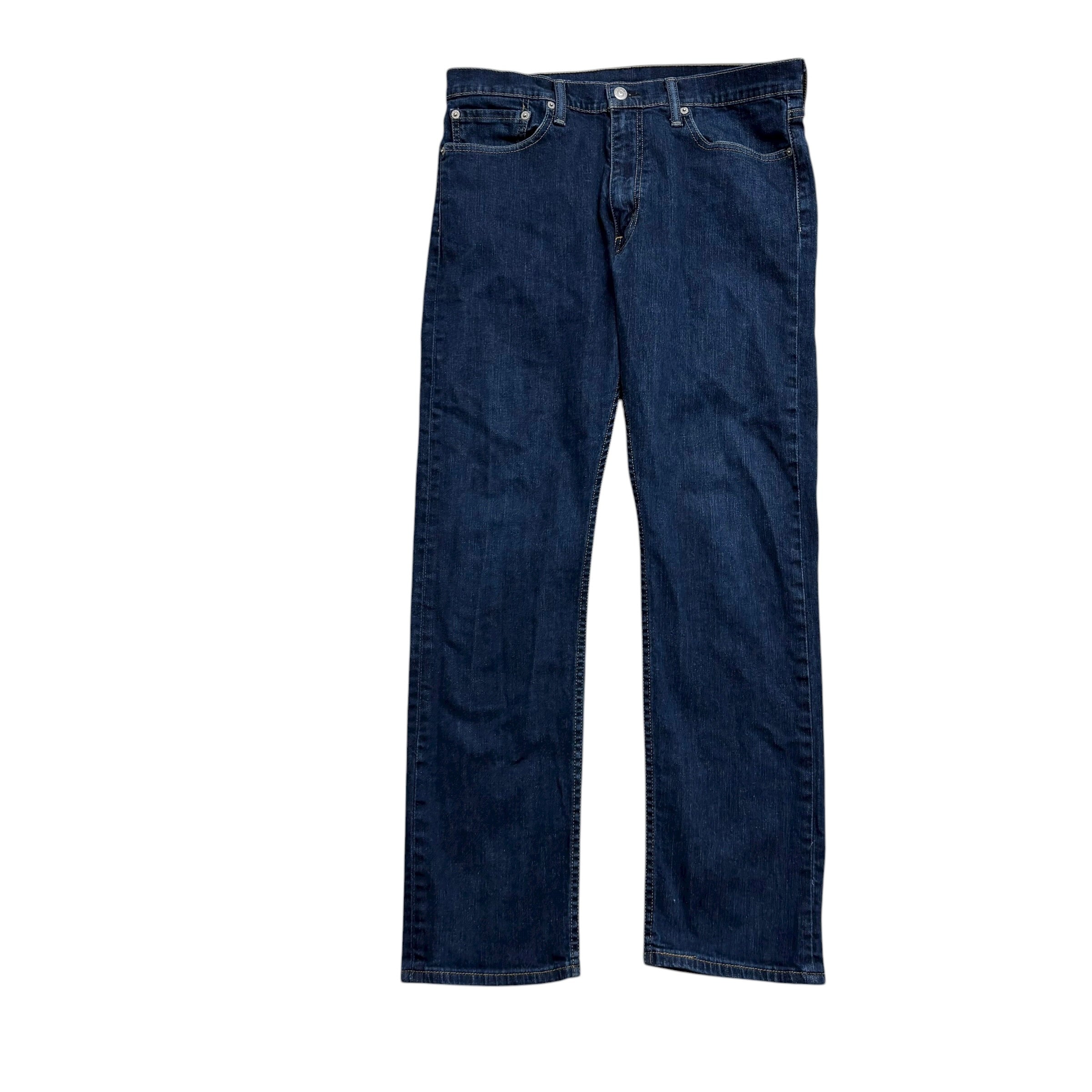 Levis 513 Jeans W34 L31 Mens Dark Blue Slim Straight Fit Stretch Denim (E)