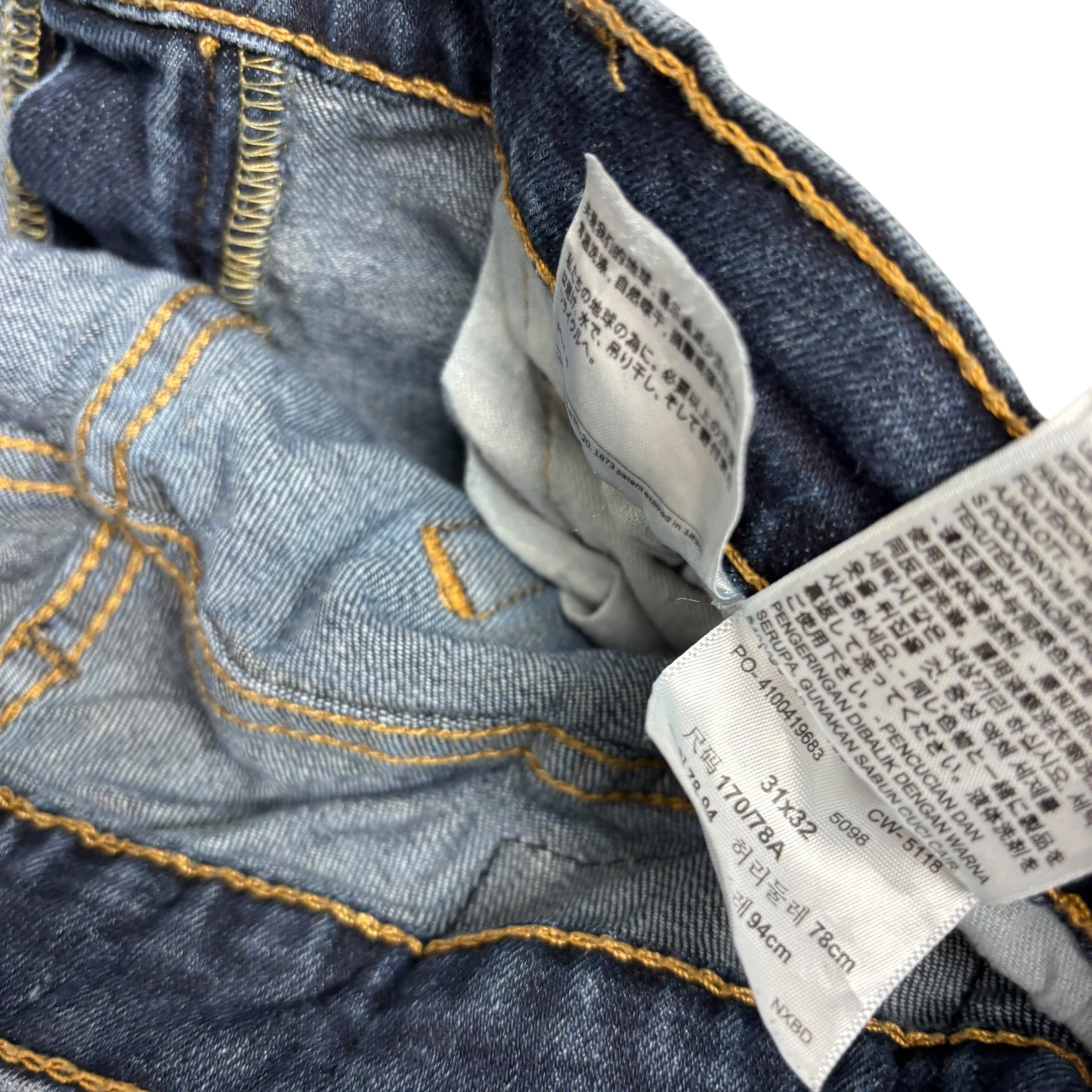 Levis 511 Jeans W31 L32 Mens Dark Blue Slim Fit Stretch Denim (F)