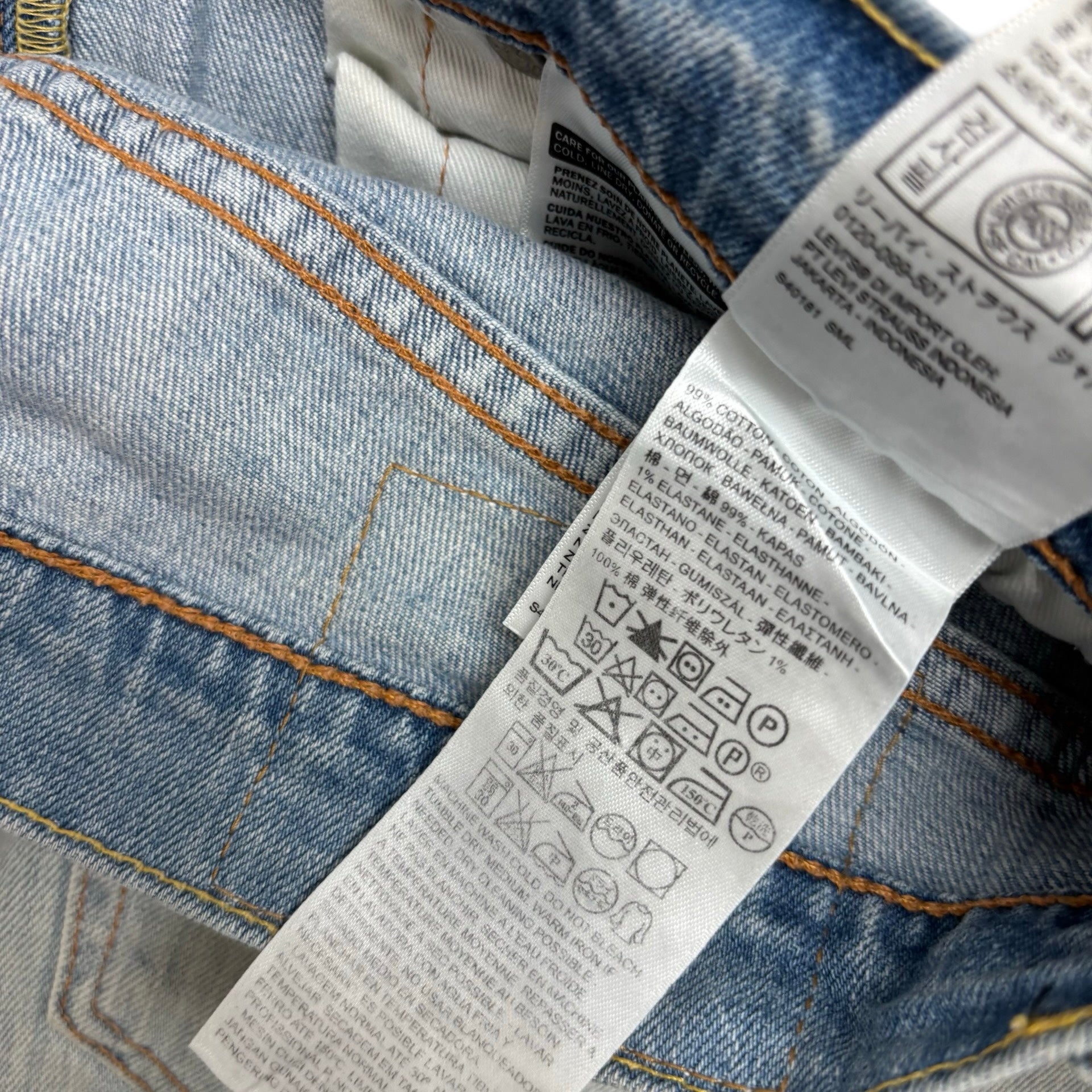 Levis 511 Jeans W31 L32 Mens Light Blue Slim Fit Stretch Denim