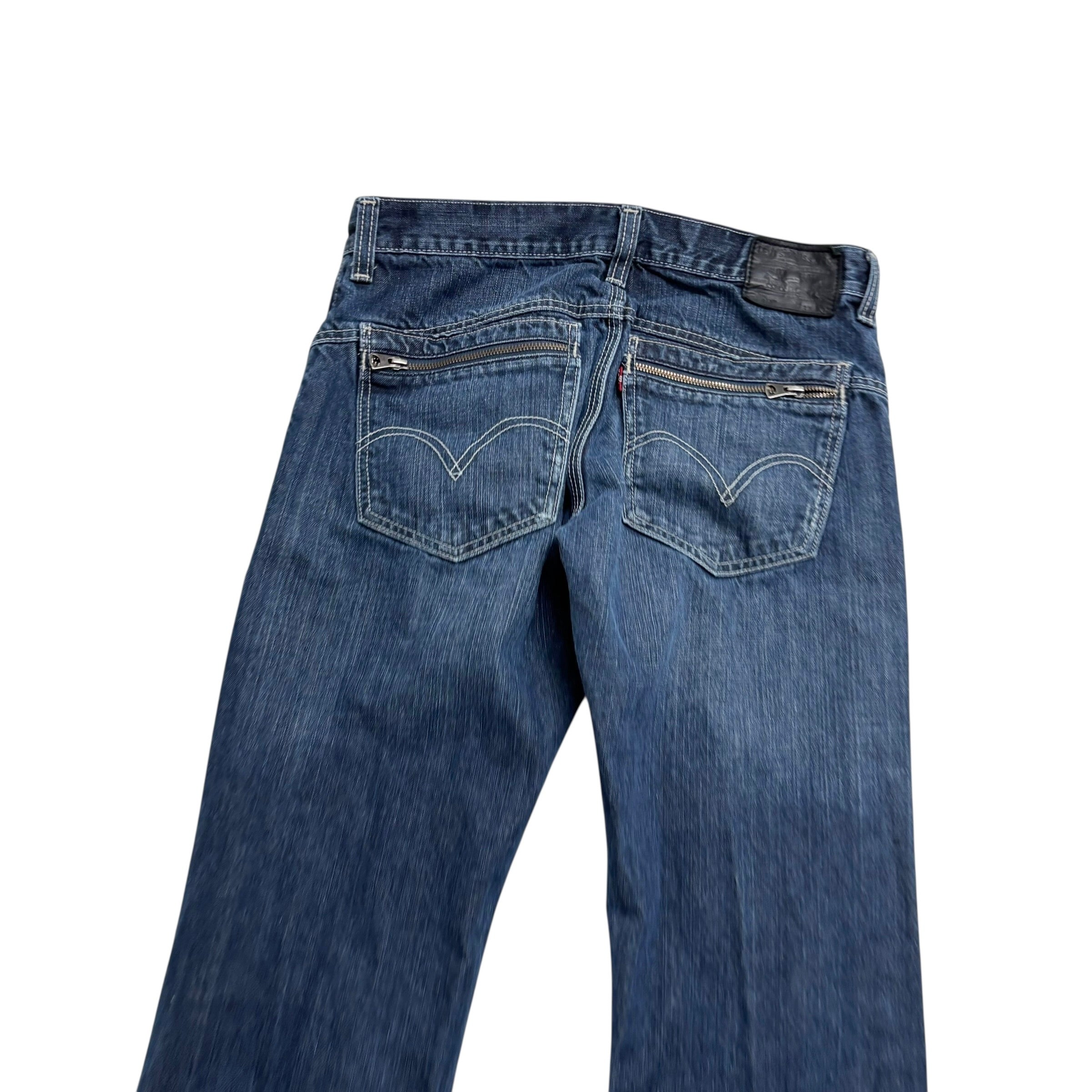 Levis 514 Jeans W32 L32 Mens Dark Blue Regular Straight Fit Vintage Denim (E)