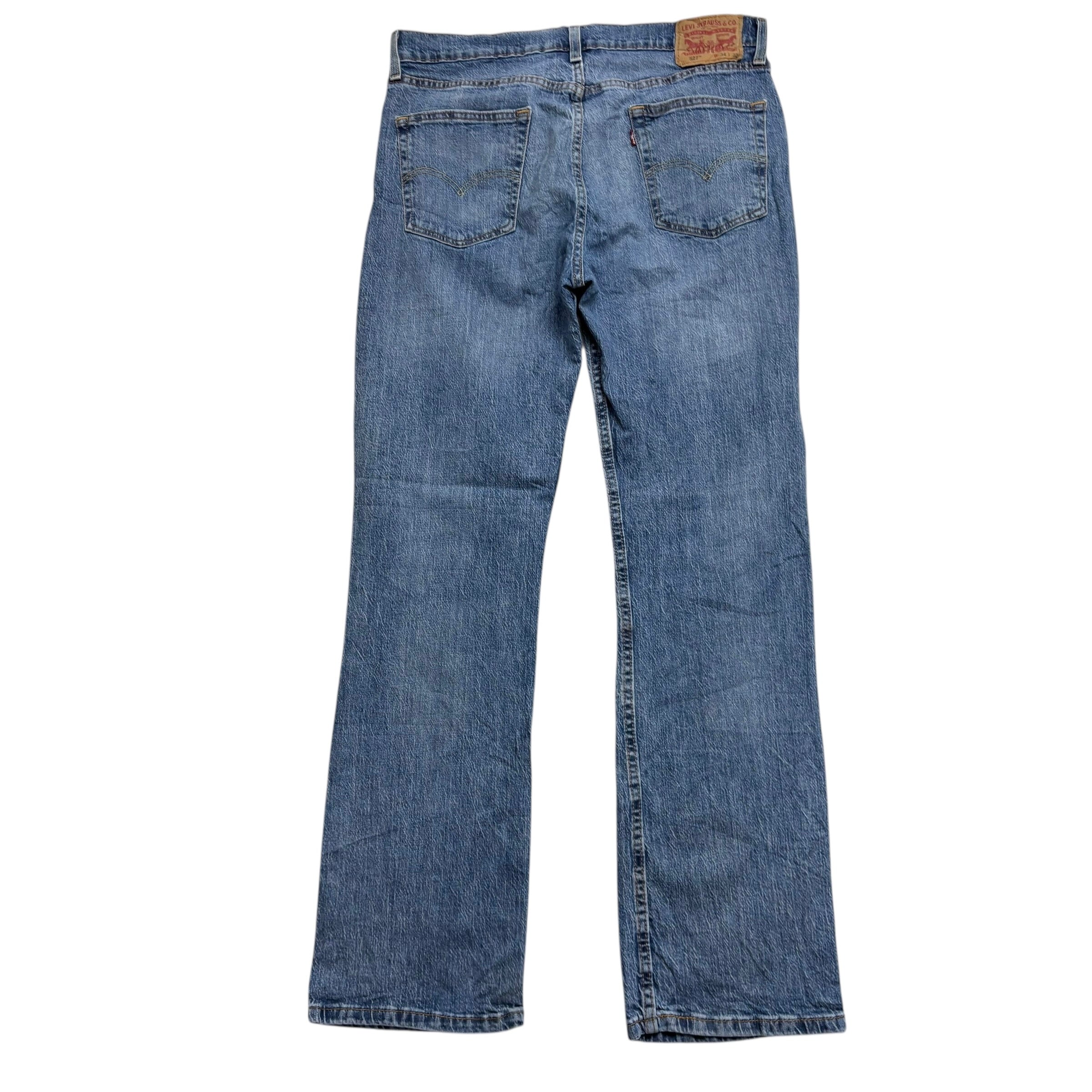 Levis 527 Jeans W34 L32 Mens Mid Blue Slim Bootcut Fit Stretch Denim