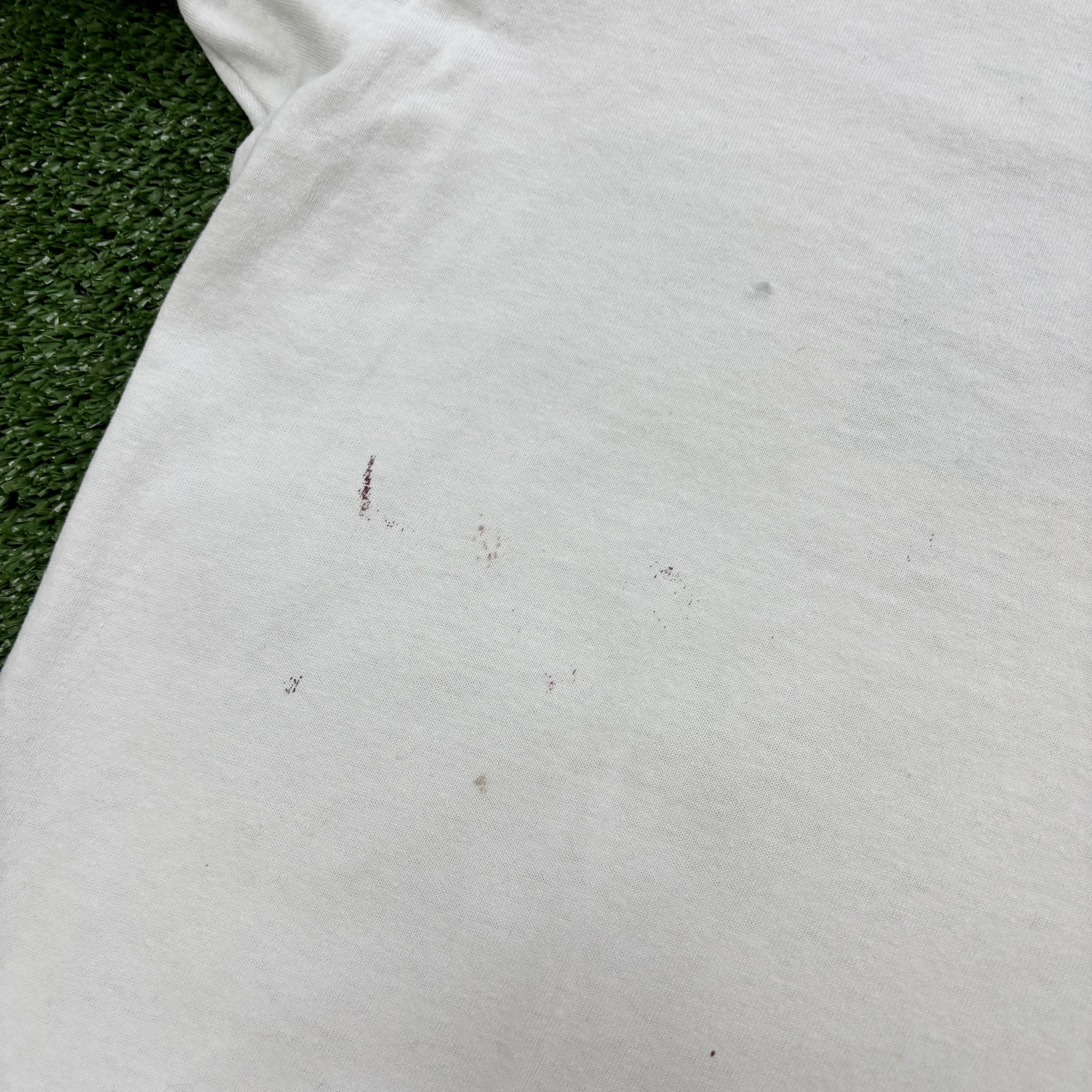 Vintage T Shirt Mens Medium White Single Stitch Graphic Print 90s (F)