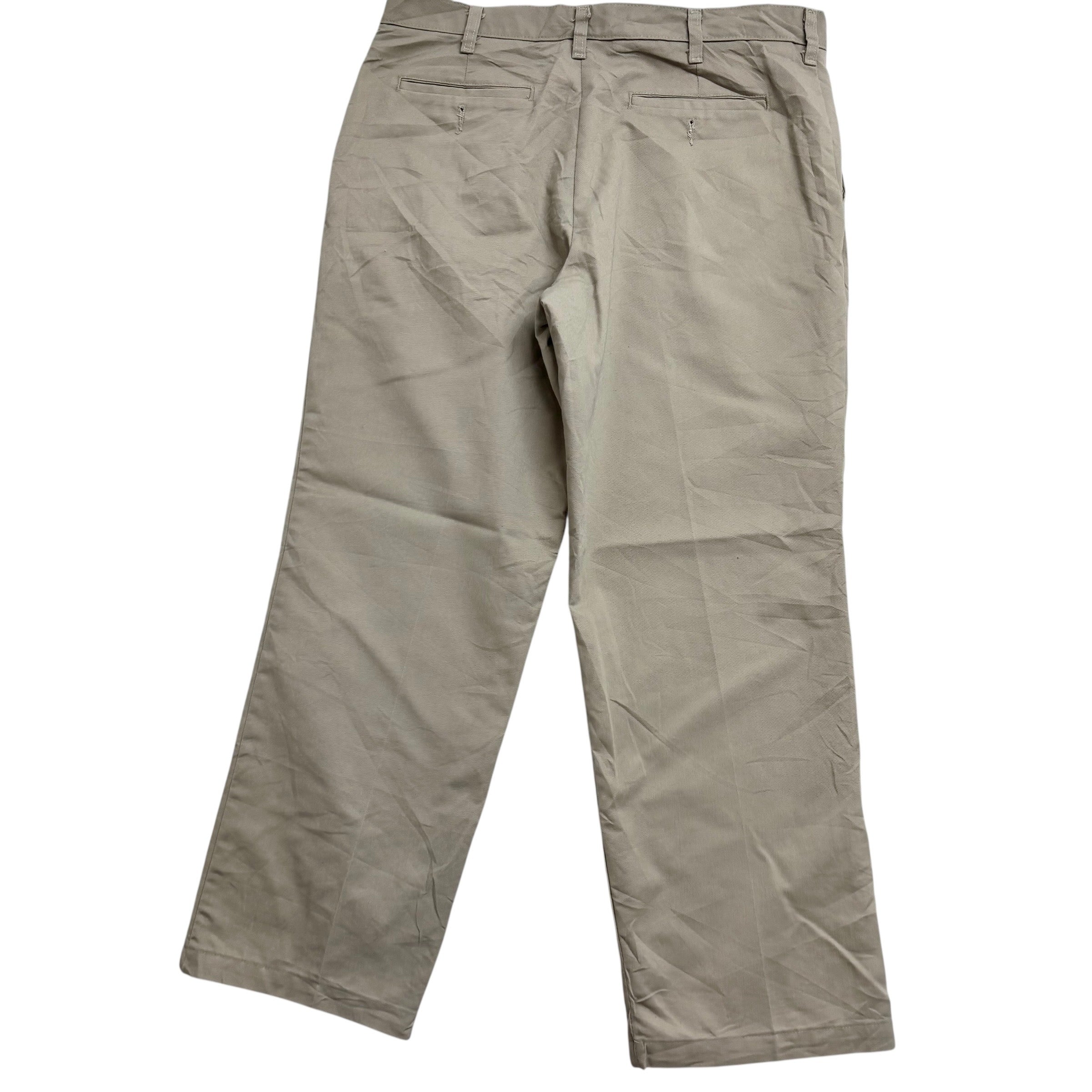 Lee Trousers W34 L30 Mens Cream Relaxed Straight Fit Vintage Pants