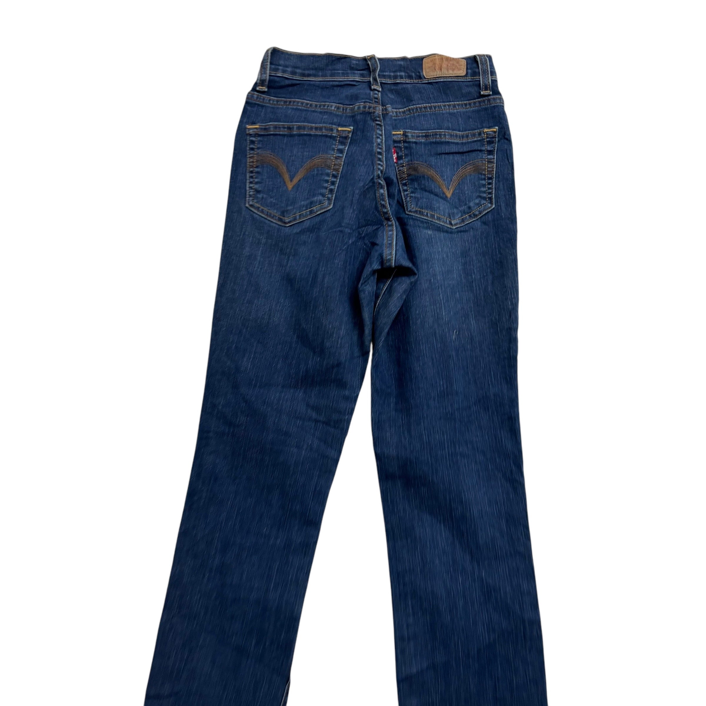 Levis 512 Jeans W24 L28 Womens Mid Blue Slimming Straight Fit Stretch Denim (E)