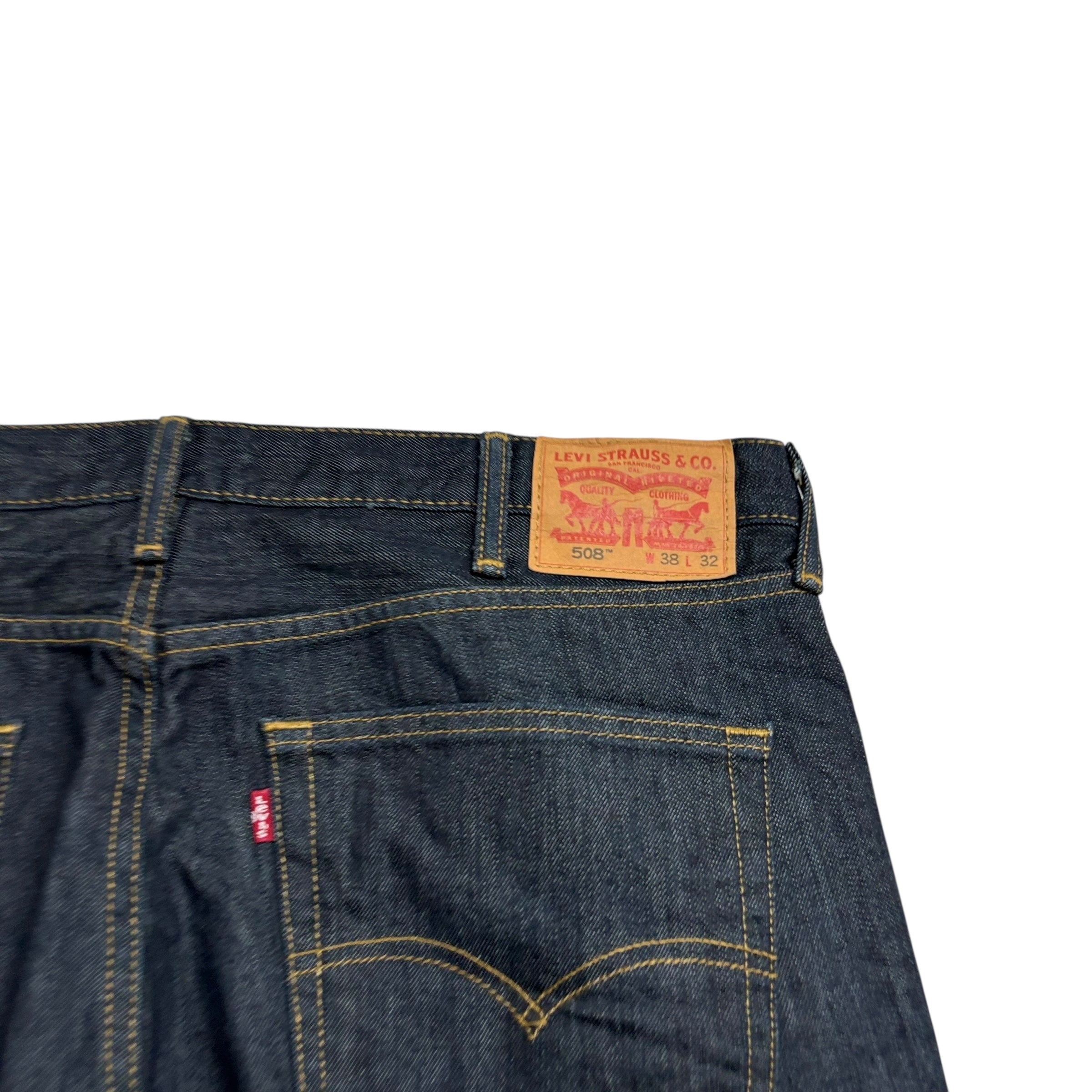 Levis 508 Jeans W38 L32 Mens Dark Blue Regular Tapered Fit Denim (E)
