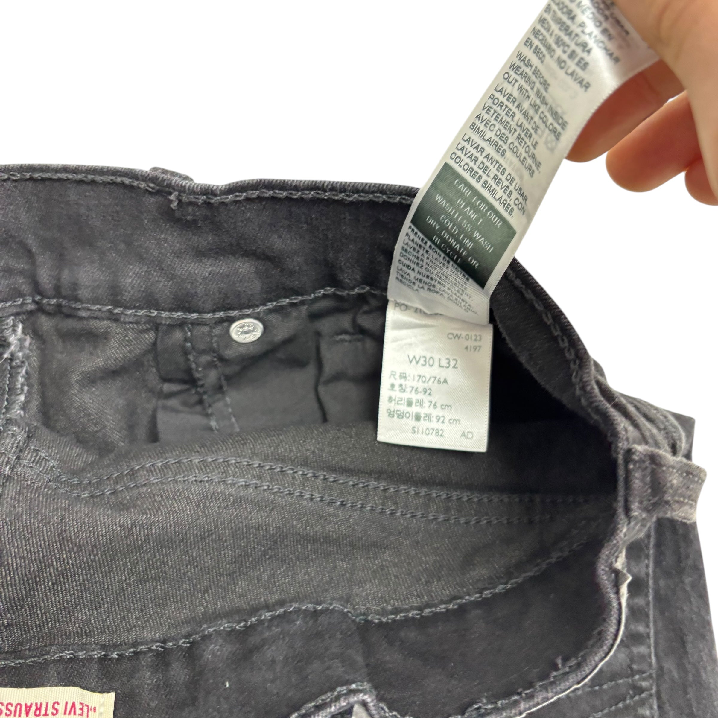 Levis Signature Jeans W30 L32 Mens Black Slim Fit Stretch Denim (E)