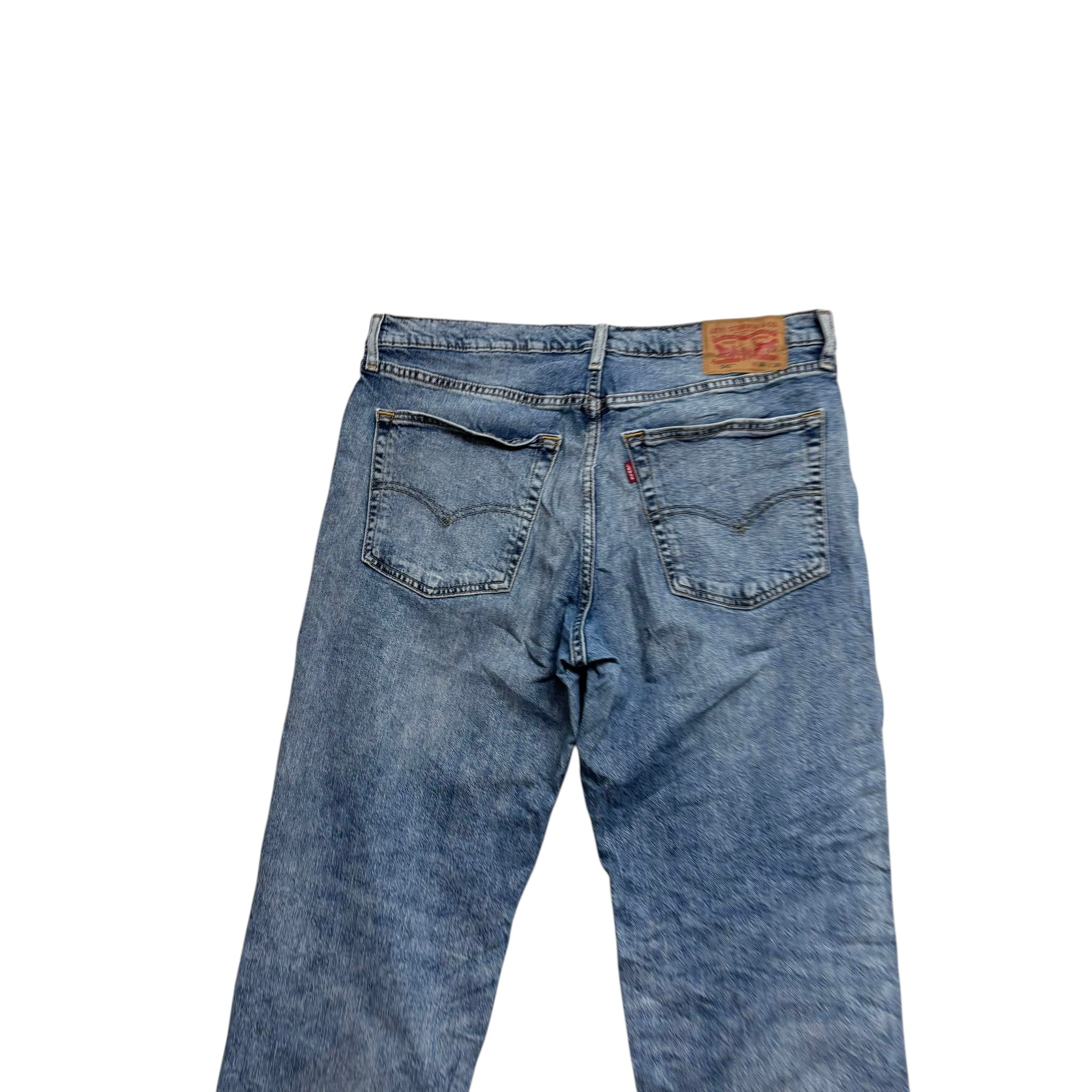 Levis 541 Jeans W36 L28 Mens Acid Wash Blue Athletic Tapered Fit Stretch Denim