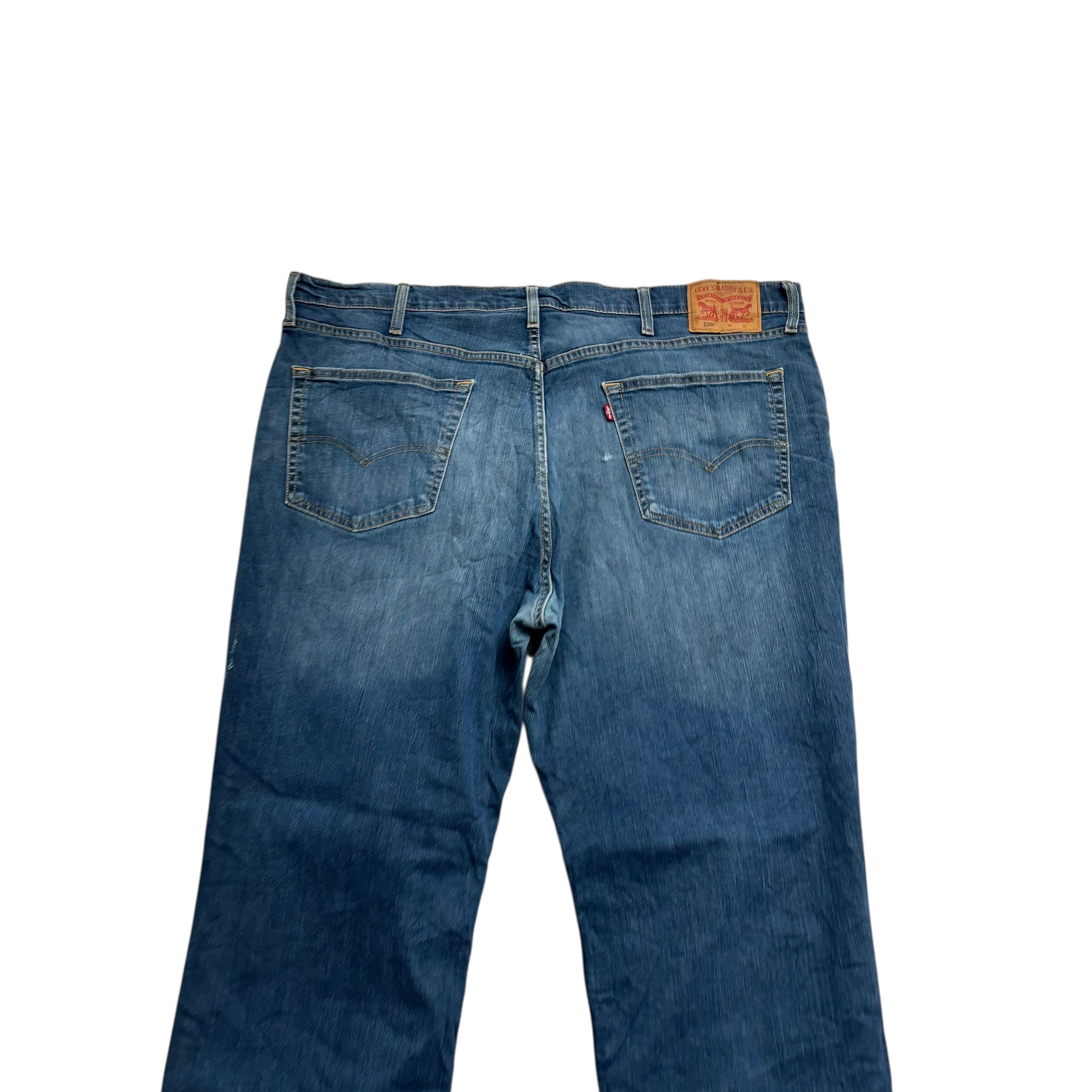 Levis 559 Jeans W44 L30 Mens Dark Blue Relaxed Straight Fit Stretch Denim (F)