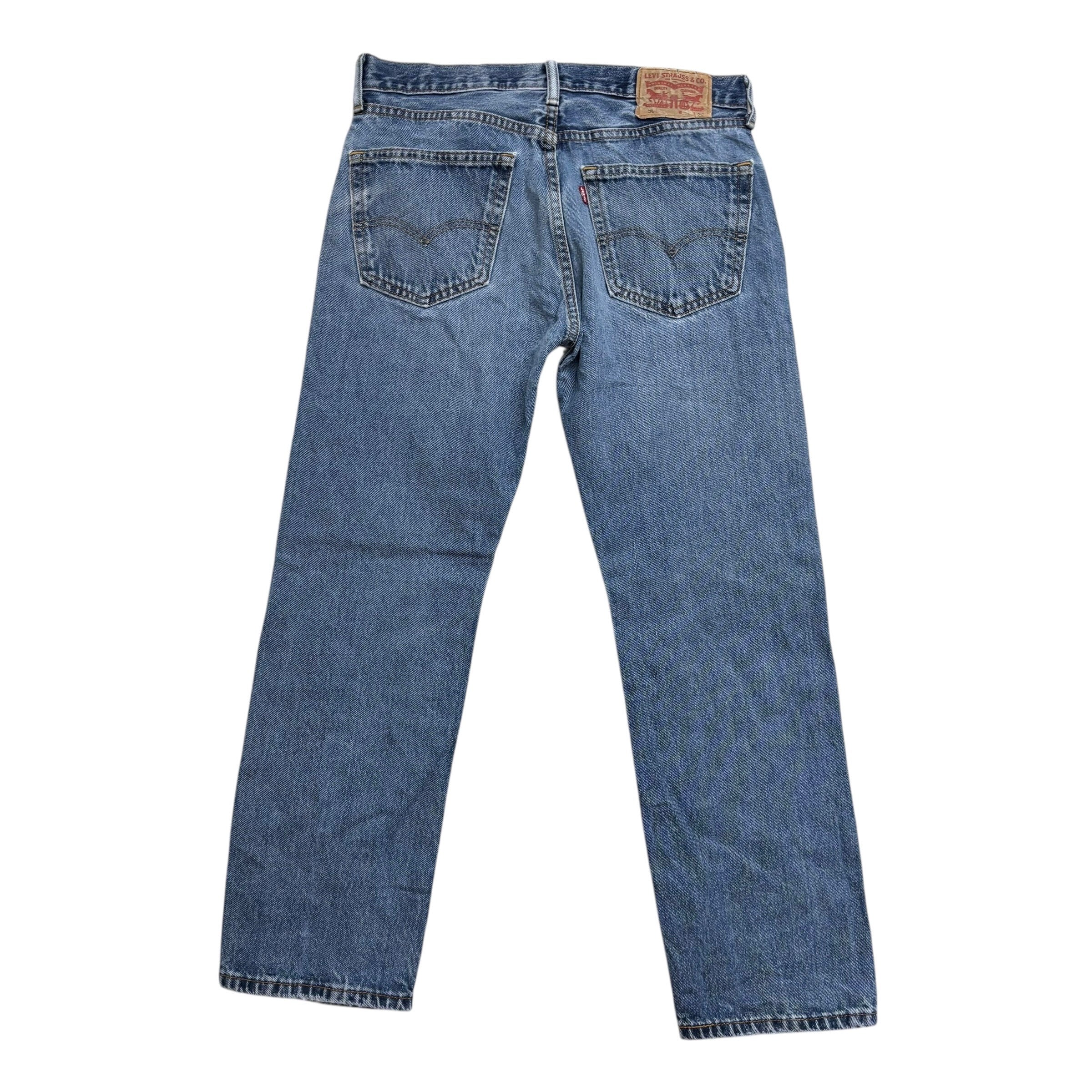 Levis 505 Jeans W32 L29 Mens Mid Blue Regular Straight Fit Denim