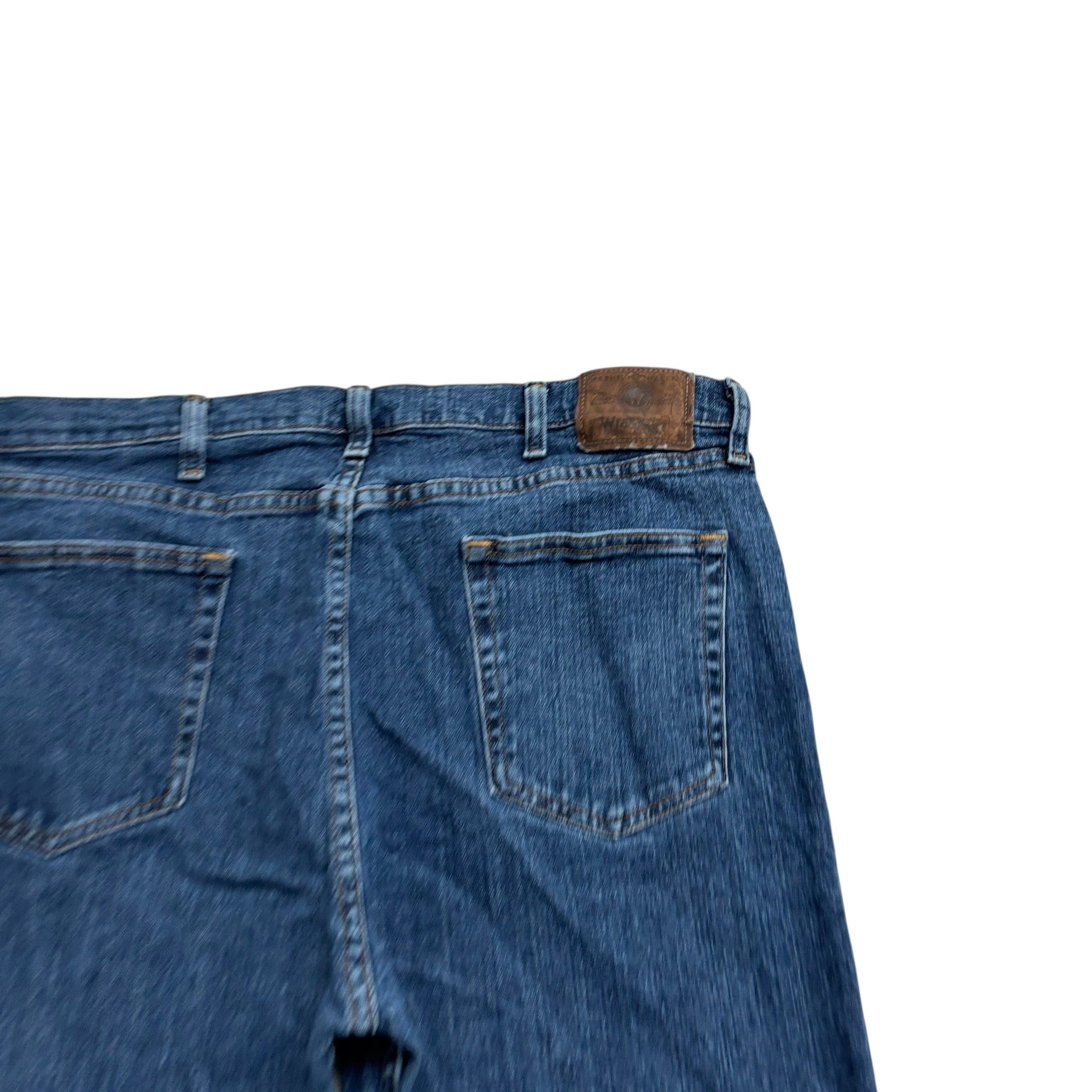 Wrangler Jeans W40 L29 Mens Mid Blue Regular Straight Fit Stretch Denim (E)