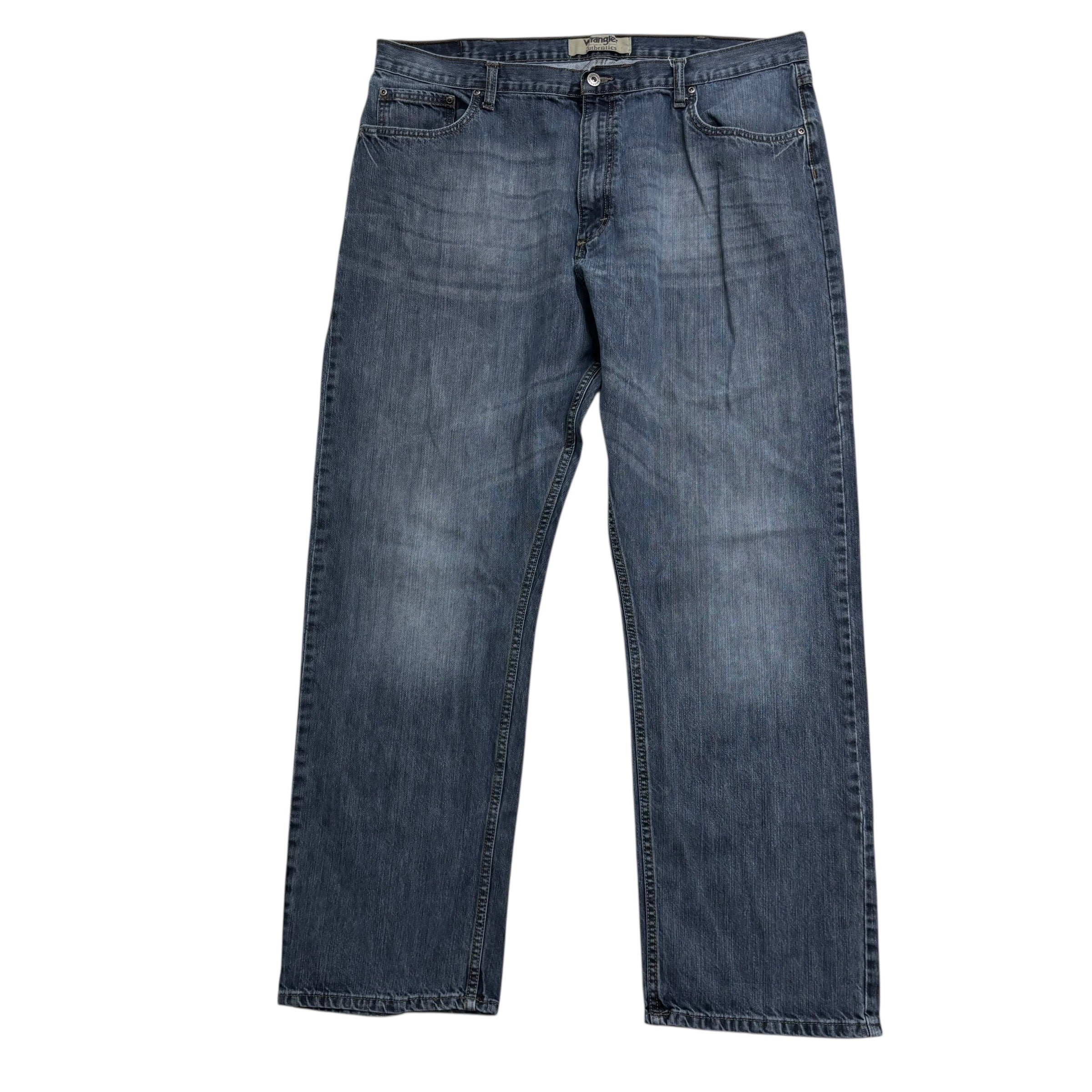 Wrangler Jeans W42 L32 Mens Dark Blue Relaxed Straight Fit Vintage Denim