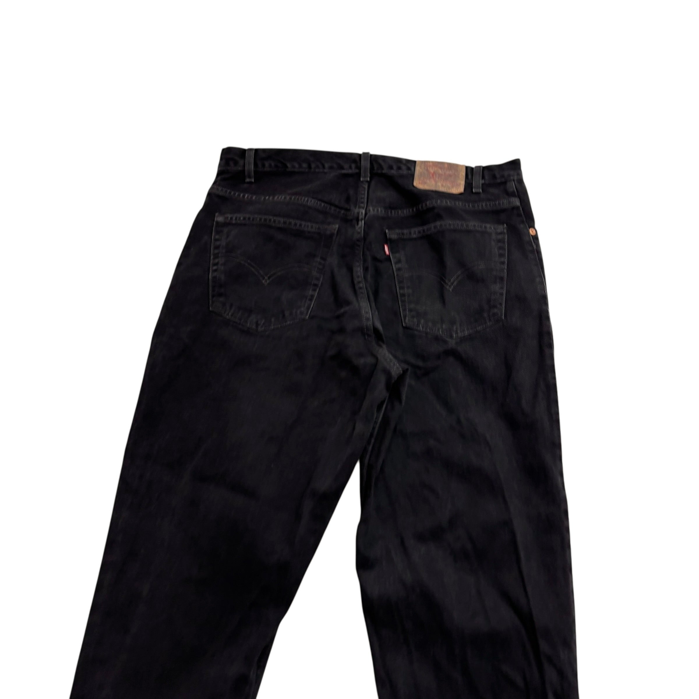 Levis 560 Jeans W40 L32 Mens Black Relaxed Tapered Fit Vintage Denim (E)