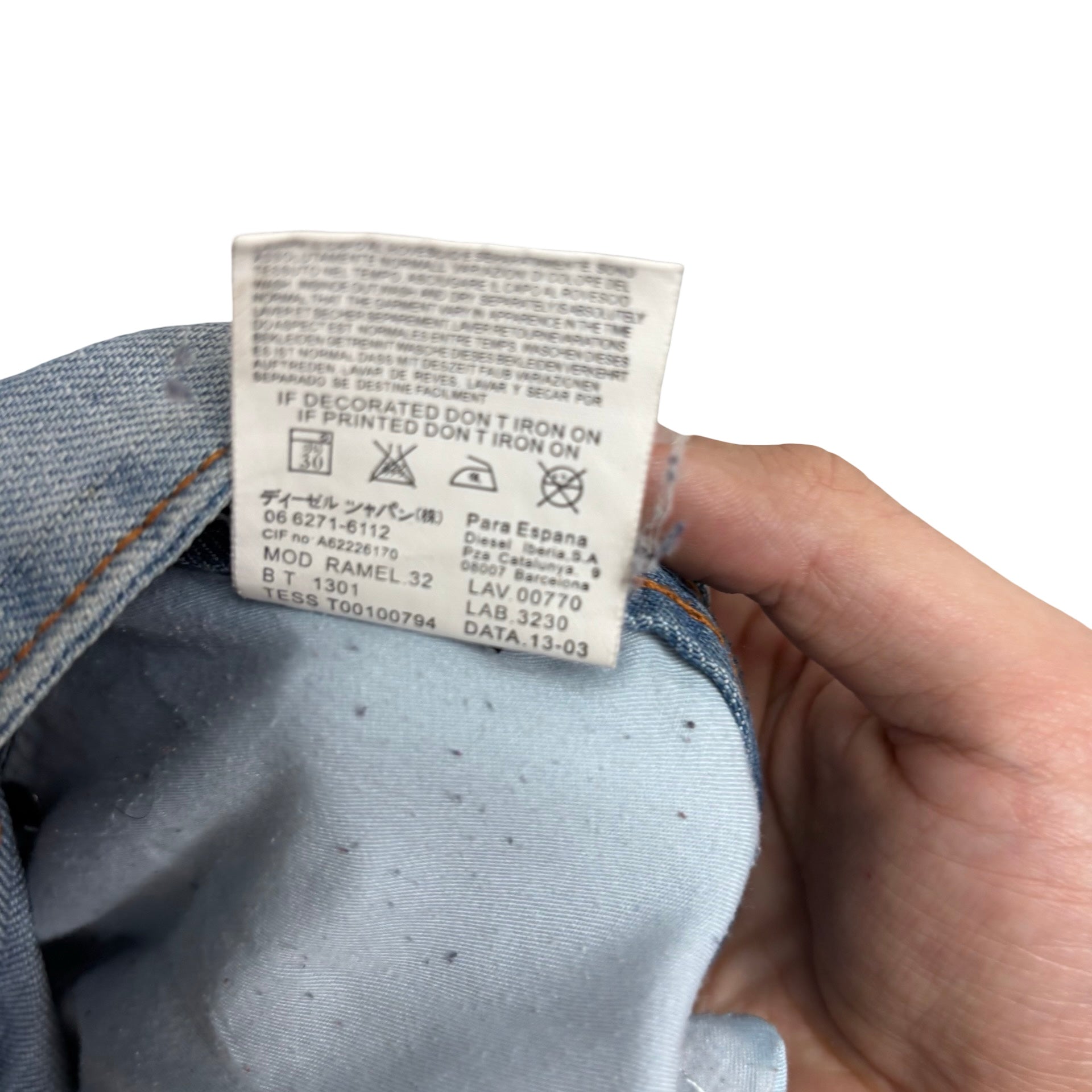 Diesel Ramel Jeans W36 L32 Mens Mid Blue Regular Straight Fit Vintage