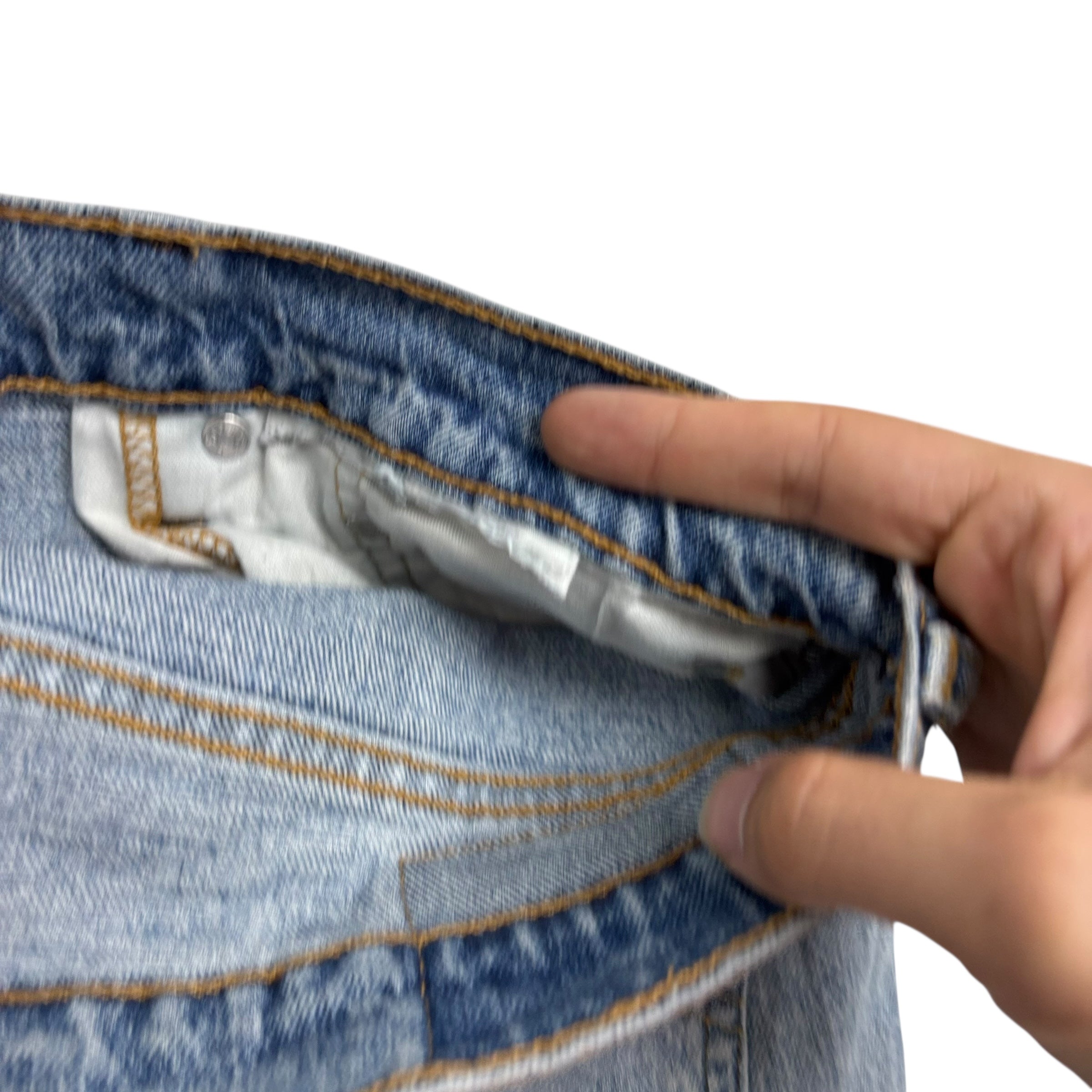 Levis 514 Jeans W32 L32 Mens Light Blue Regular Straight Fit Stretch Distressed