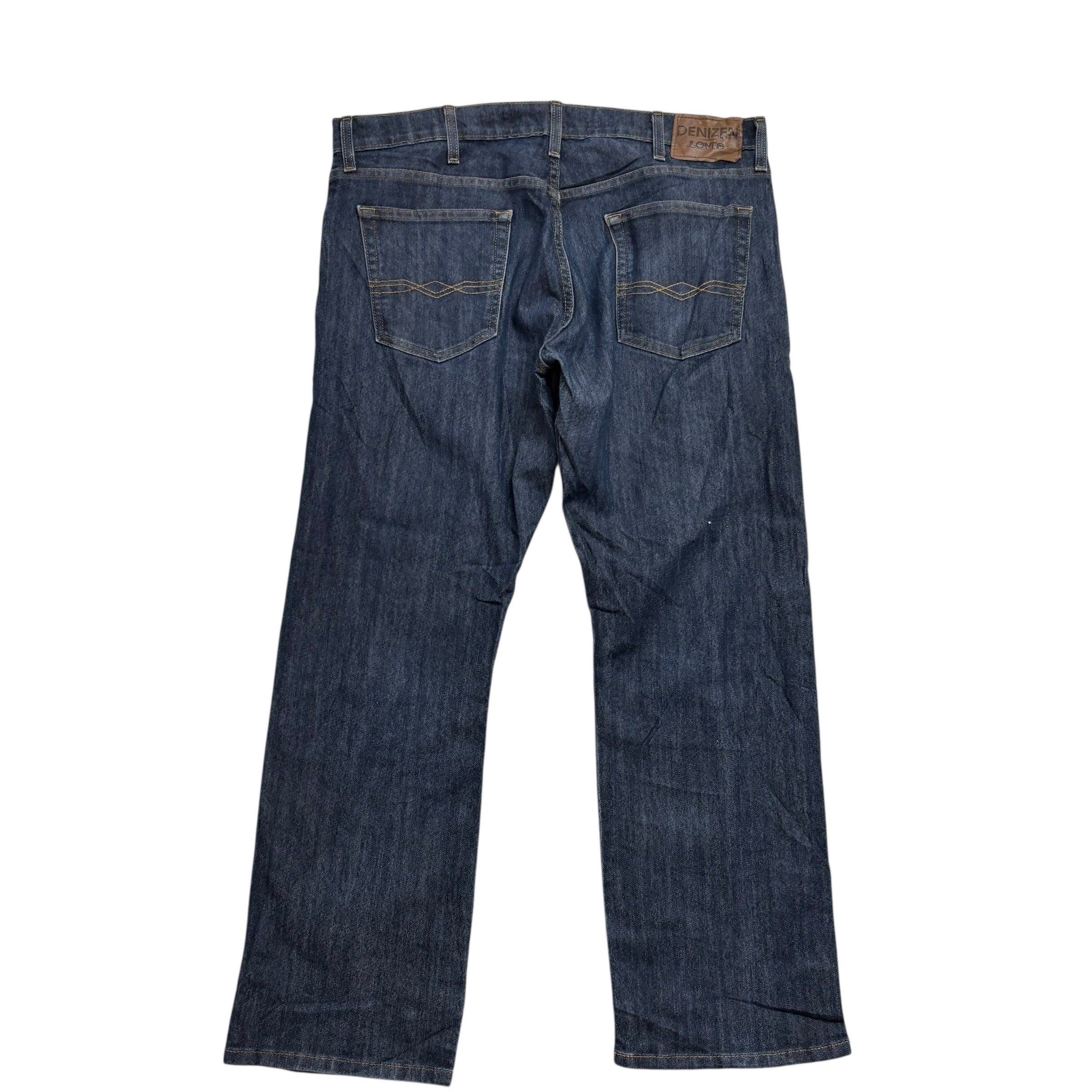 Levis Denizen Jeans W38 L30 Mens Dark Blue Regular Straight Fit Stretch Denim