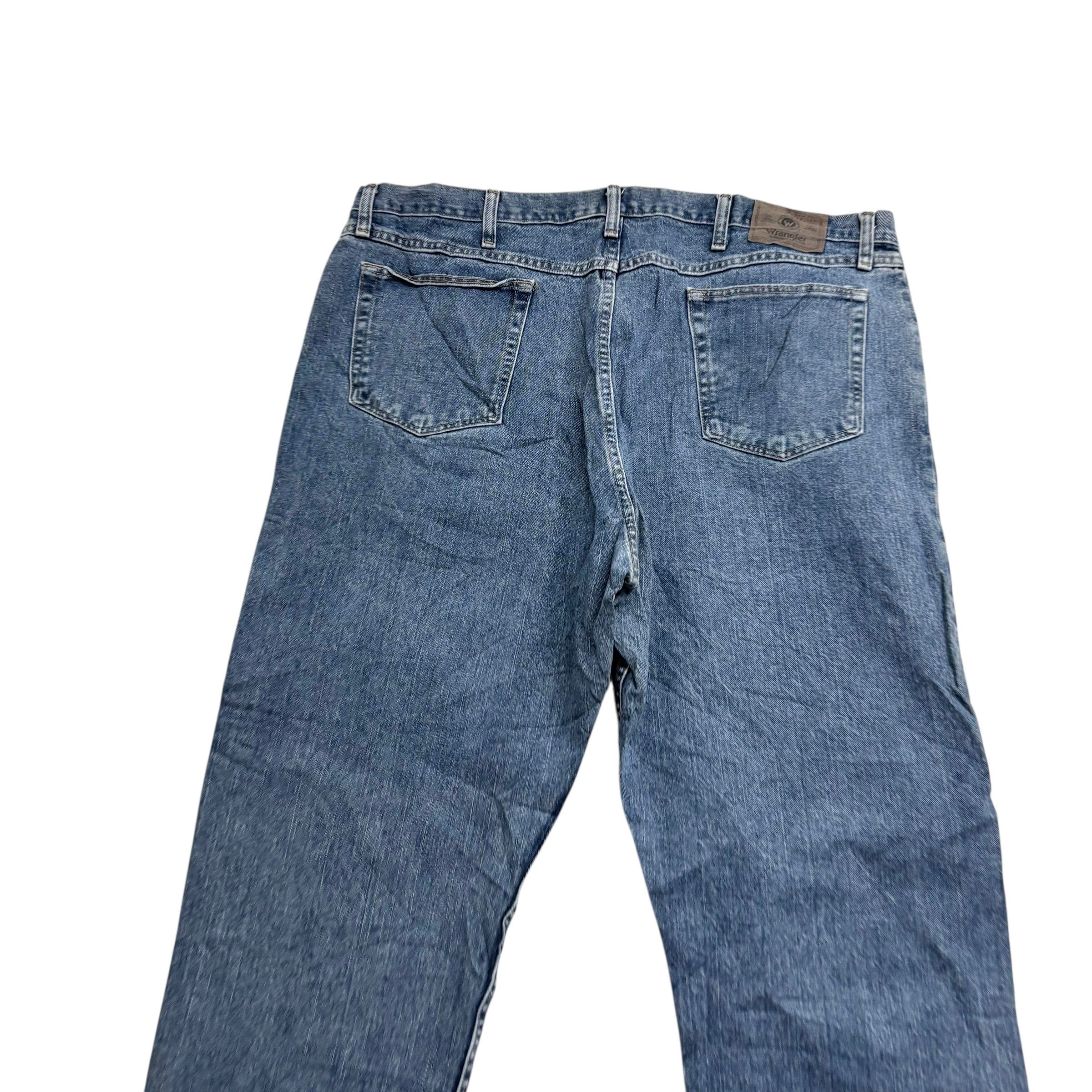 Wrangler Jeans W42 L30 Mens Mid Blue Relaxed Straight Fit Vintage Denim (E)