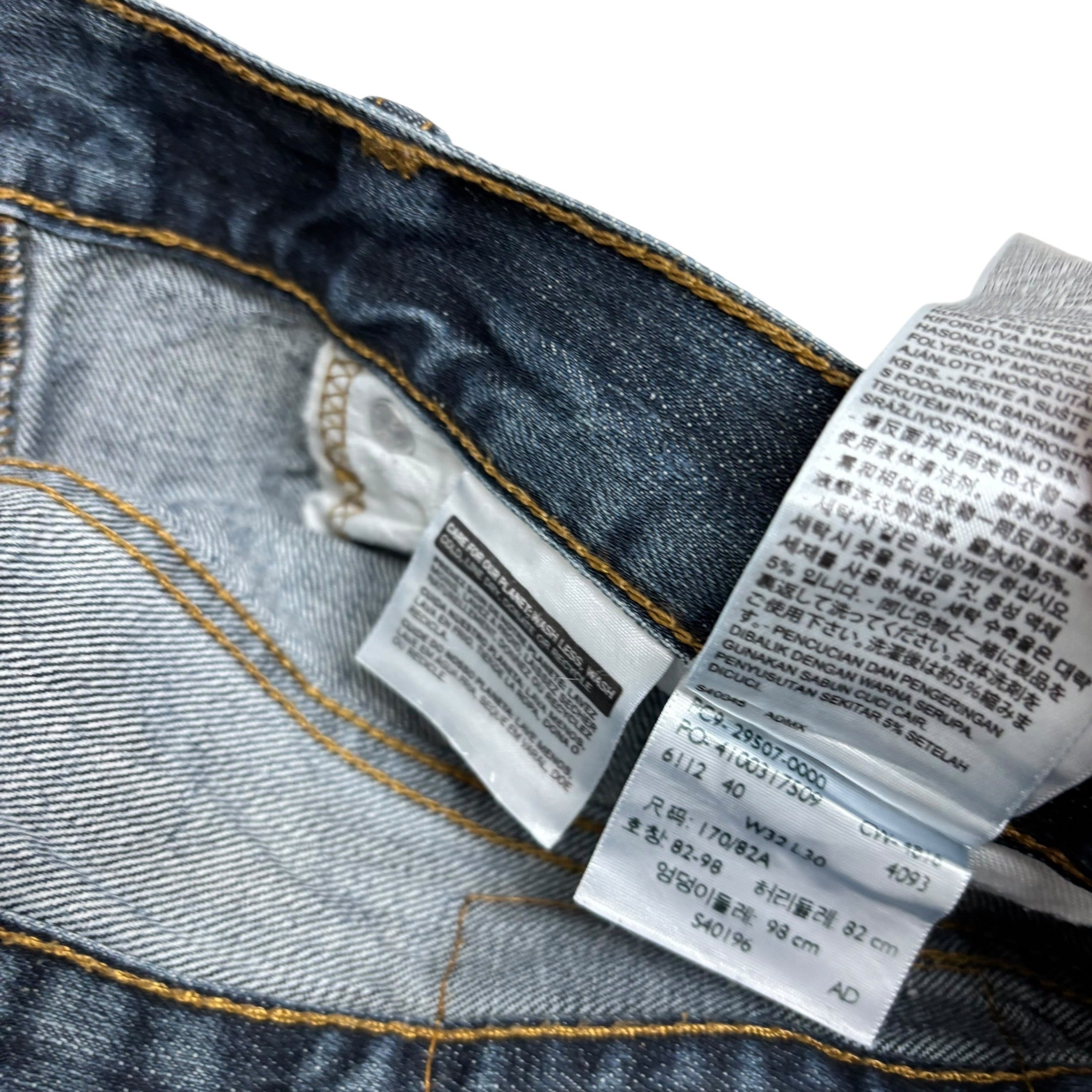 Levis 502 Jeans W32 L29 Mens Dark Blue Regular Tapered Fit Denim