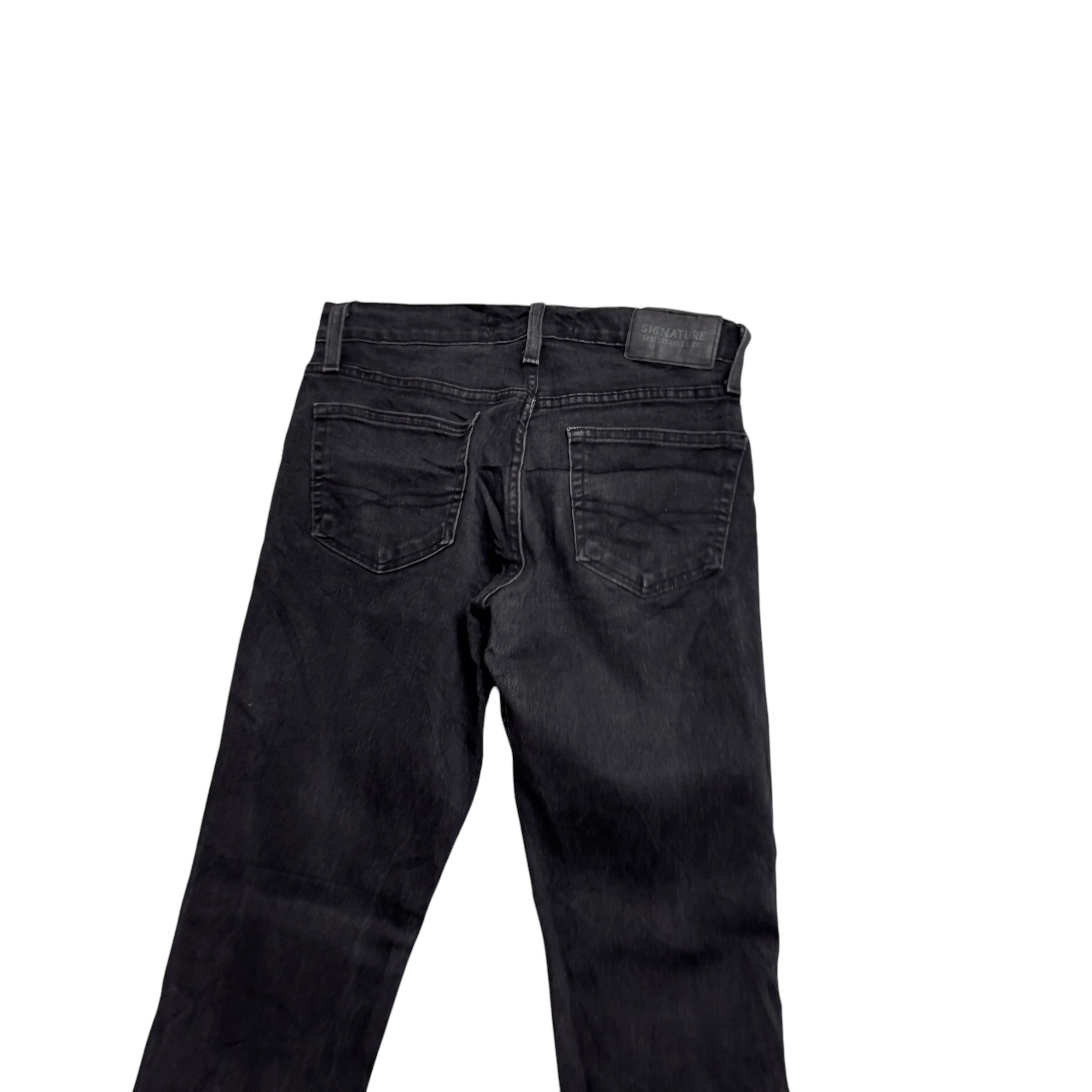 Levis Signature Jeans W29 L30 Mens Black Slim Fit Stretch Denim