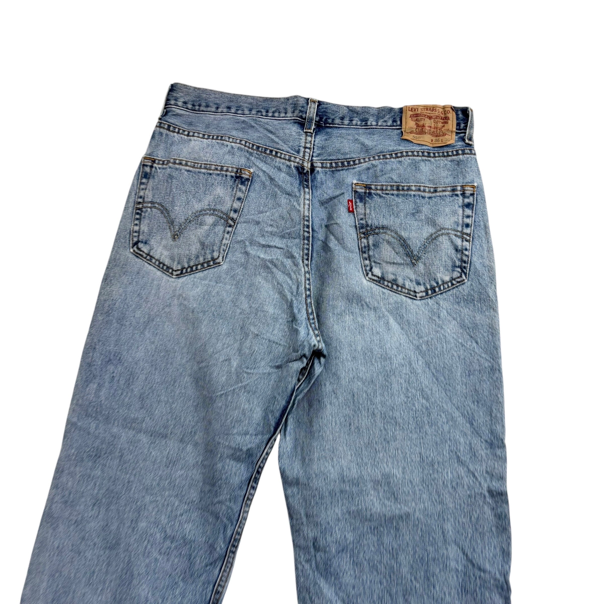 Levis 550 Jeans W36 L30 Mens Light Blue Baggy Relaxed Straight Fit Vintage Denim