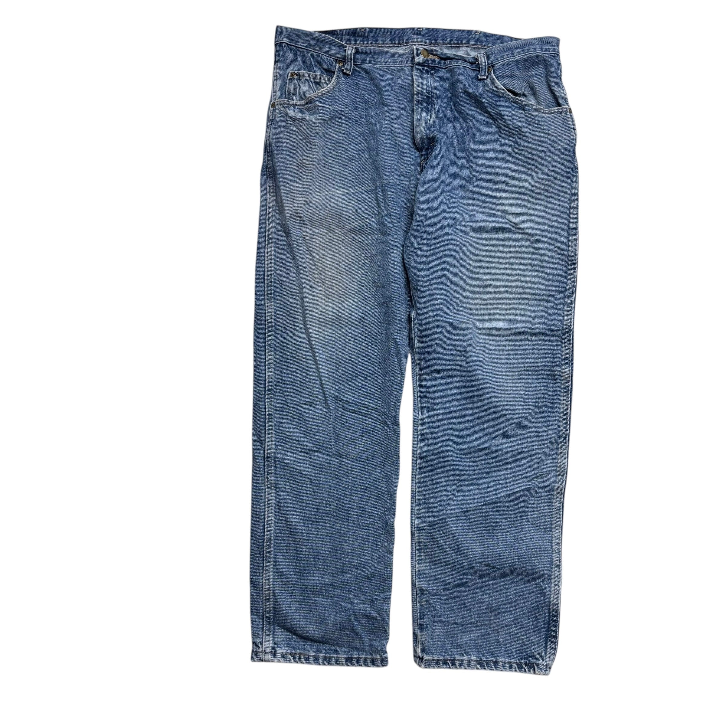 Wrangler Jeans W40 L30 Mens Mid Blue Regular Straight Fit Denim (F)