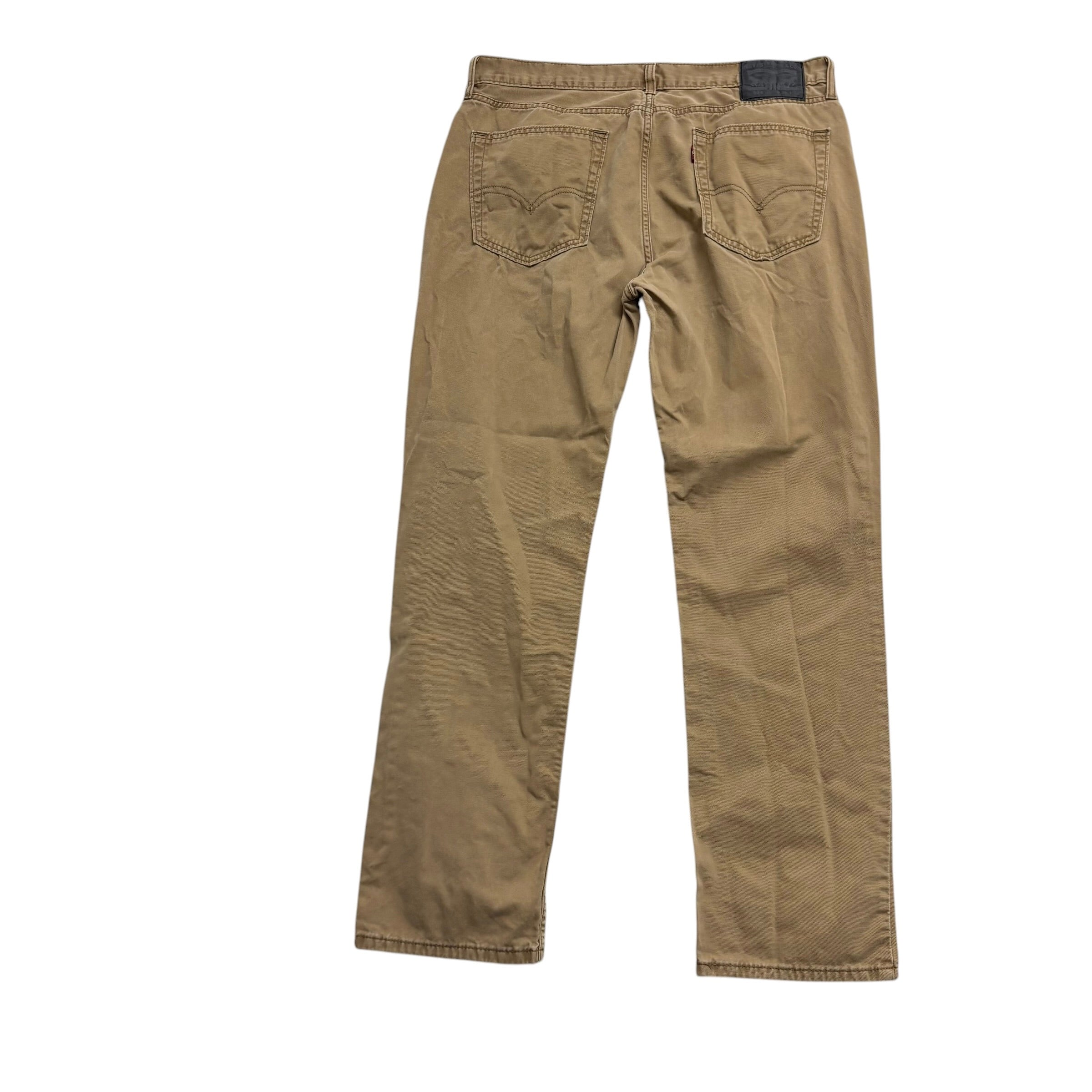 Levis 514 Trousers W36 L32 Mens Tan Regular Straight Fit Pants (E)