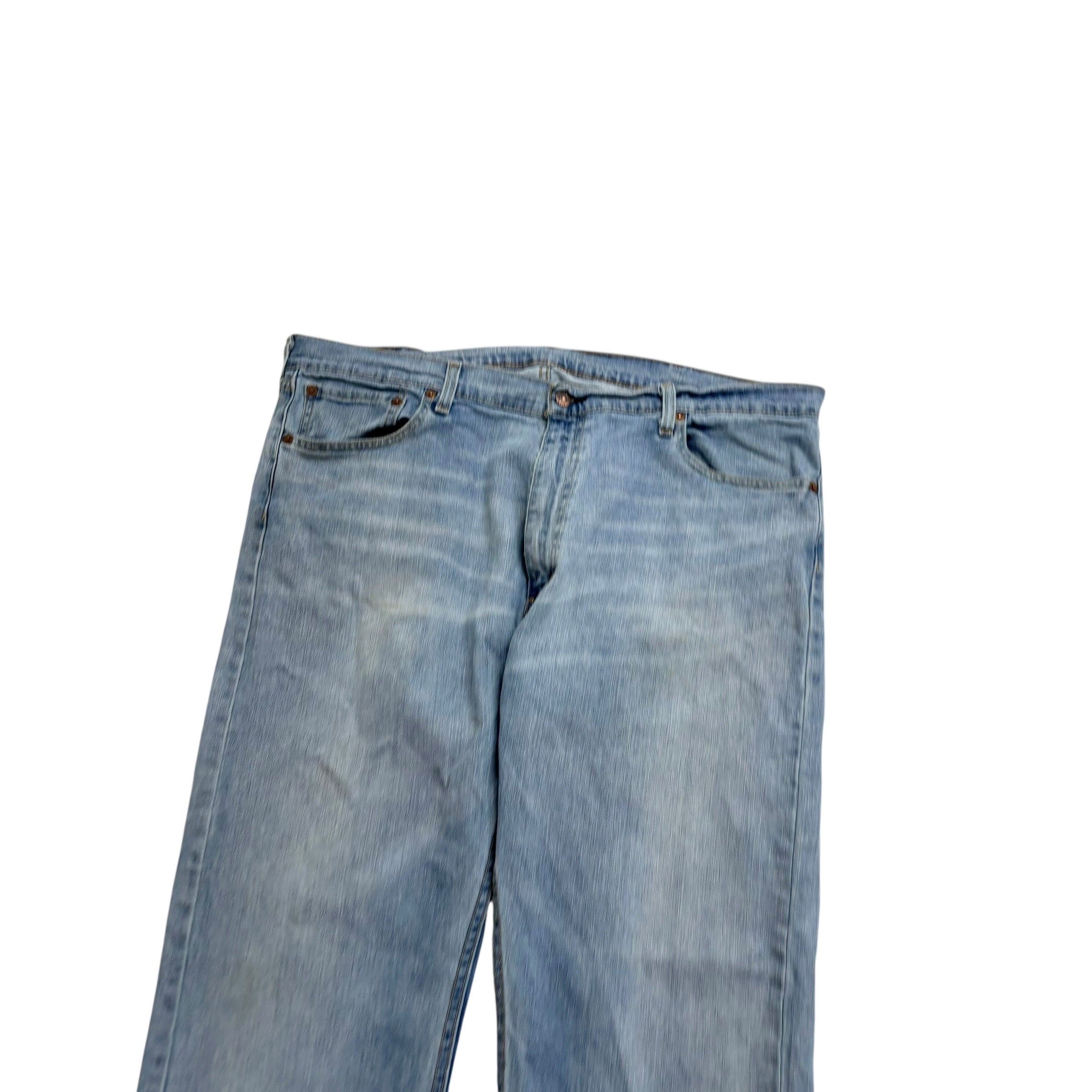 Levis 505 Jeans W42 L30 Mens Light Blue Regular Straight Fit Stretch Denim