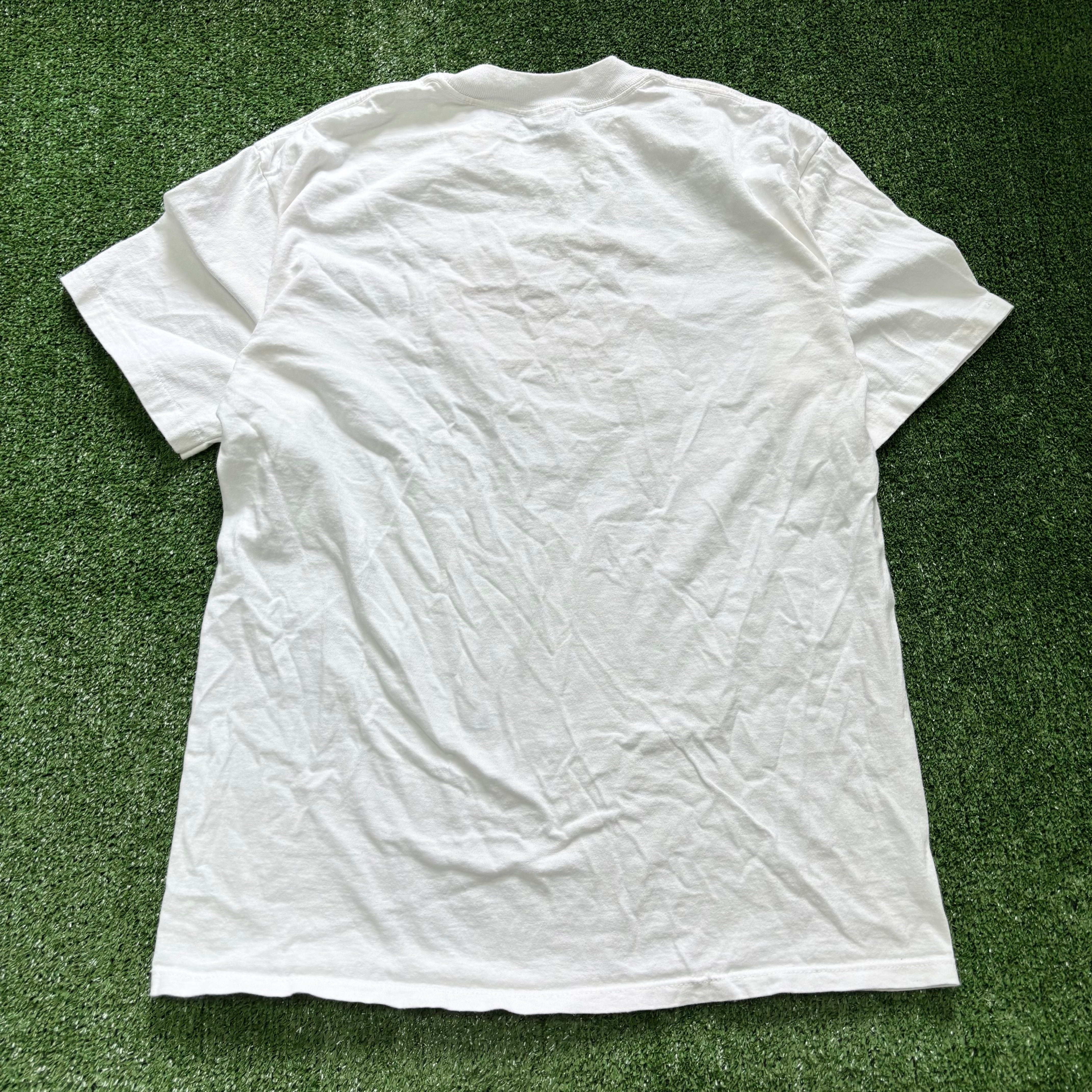 Vintage T Shirt Mens Large White Single Stitch Graphic Print 90s USA Tourist