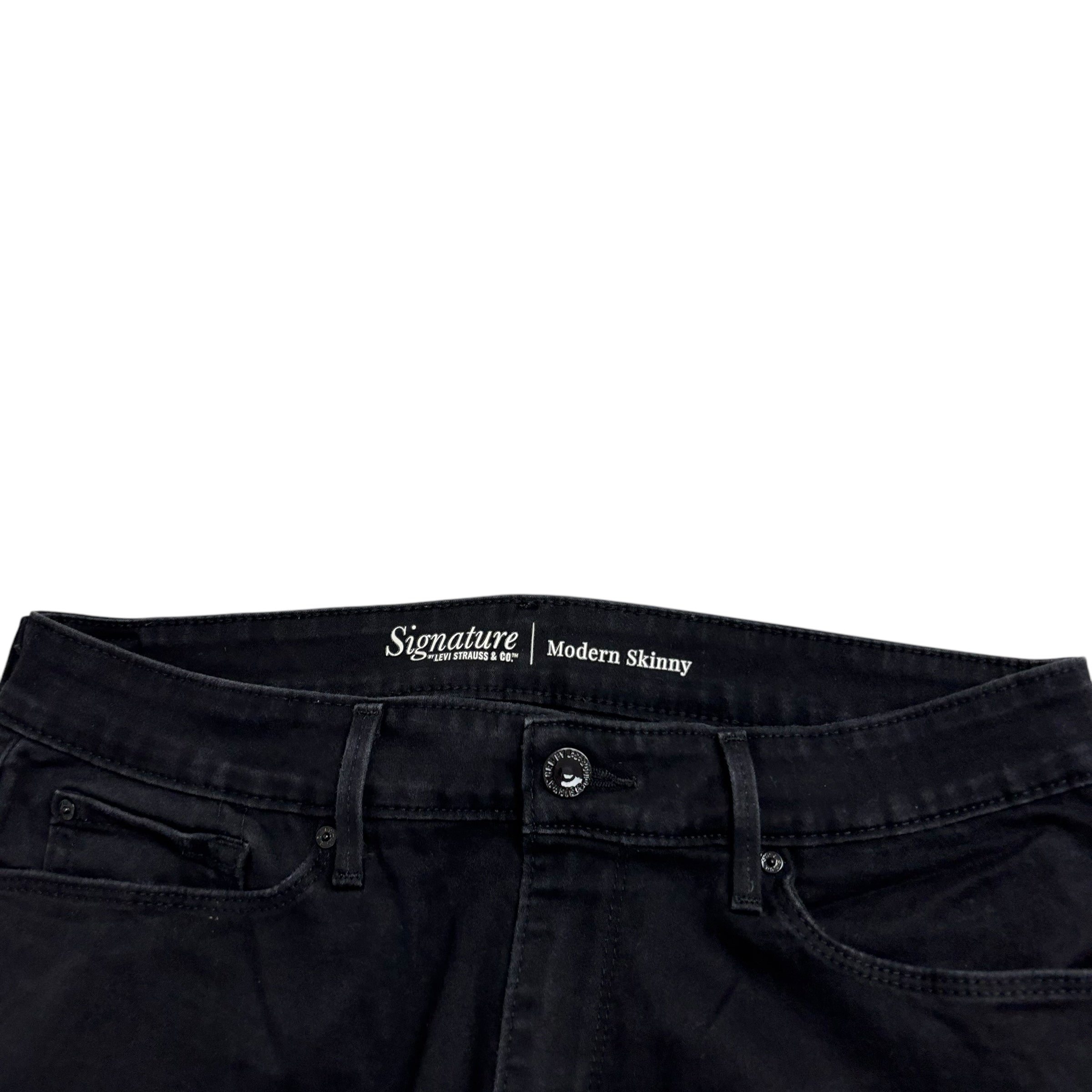 Levis Signature Jeans W31 L30 Womens Skinny Fit Black Stretch Denim (E)