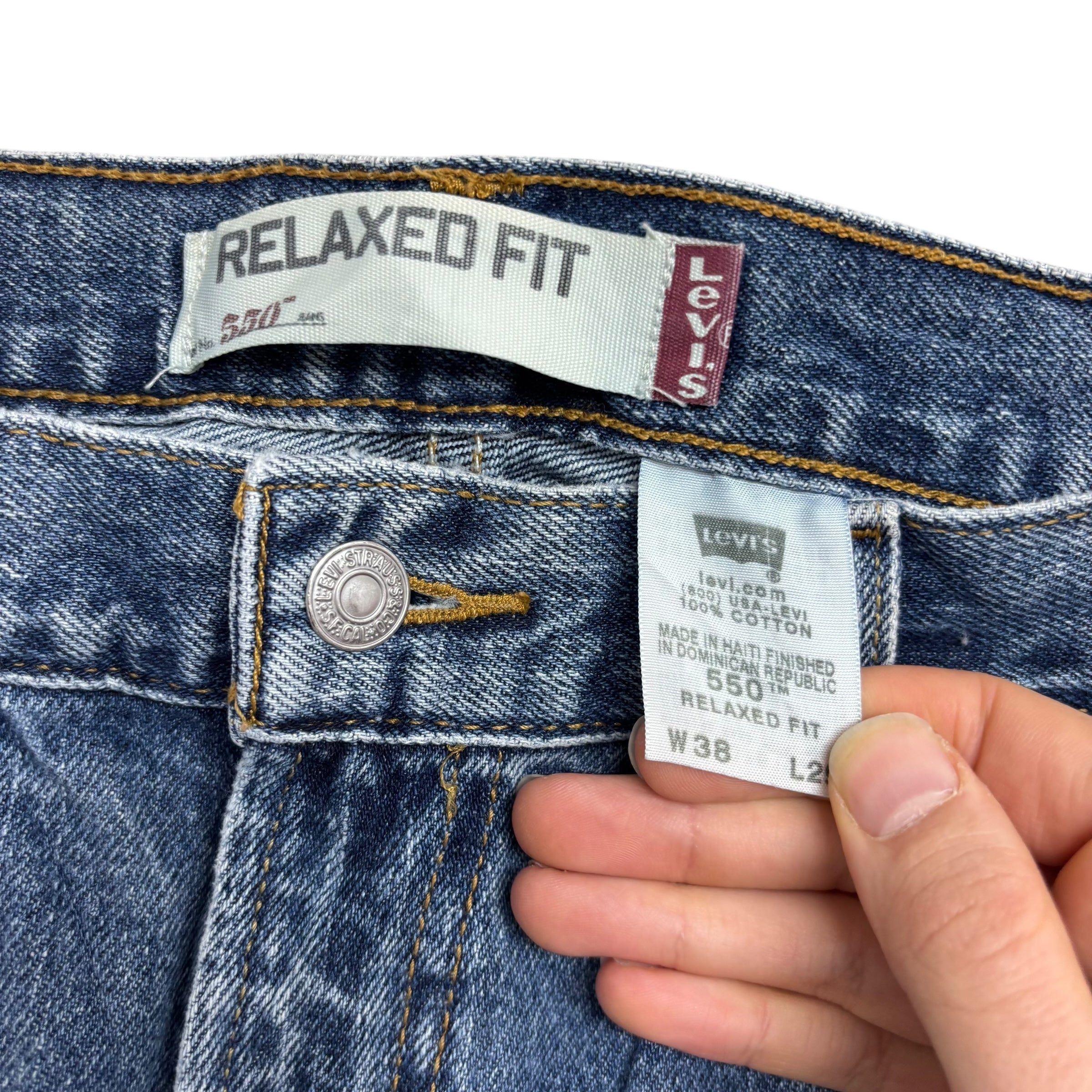 Levis 550 Jeans W38 L29 Mens Mid Blue Baggy Relaxed Straight Fit Vintage (E)