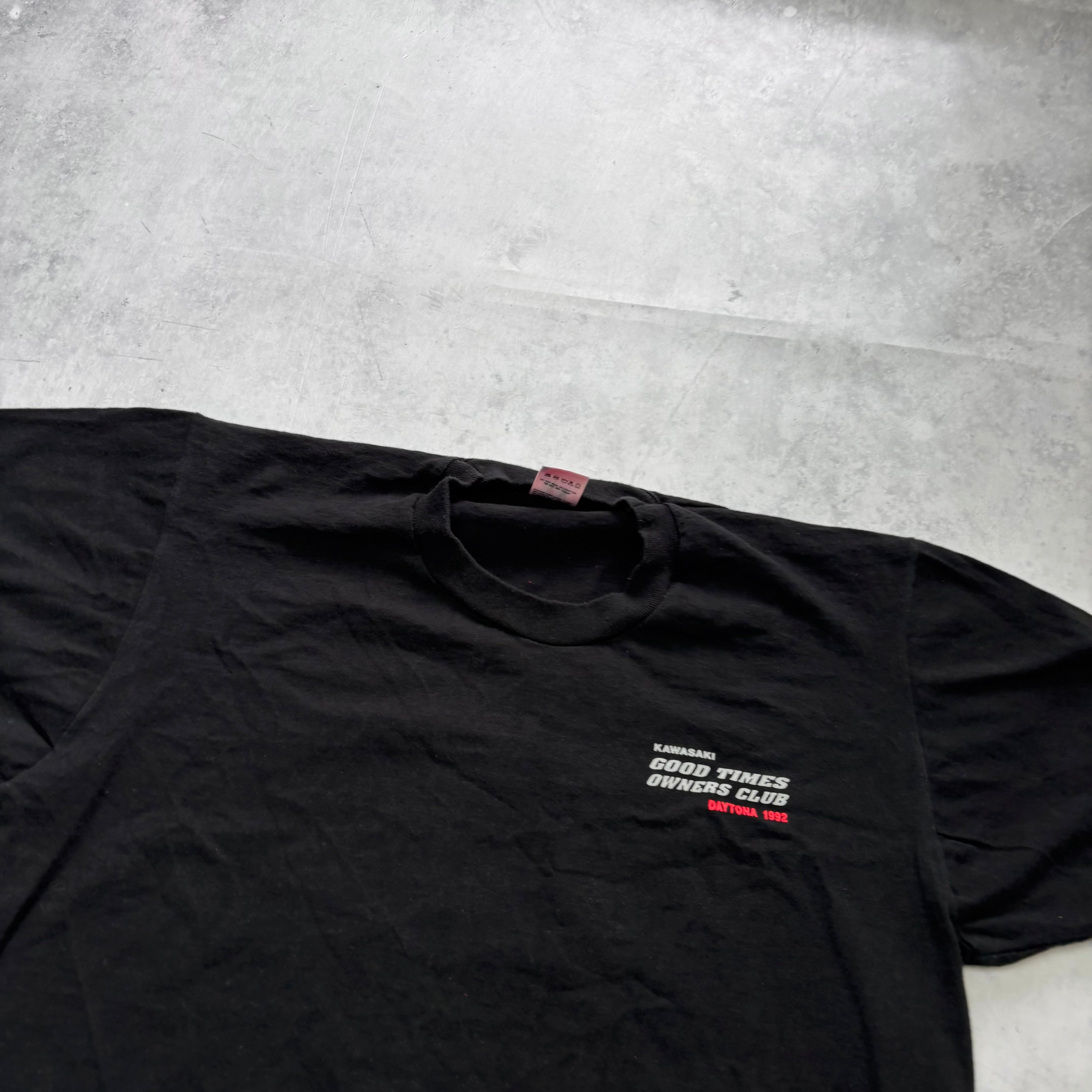 Vintage T Shirt Mens Large Black Single Stitch Graphic Print 90s Racing Daytona (E)