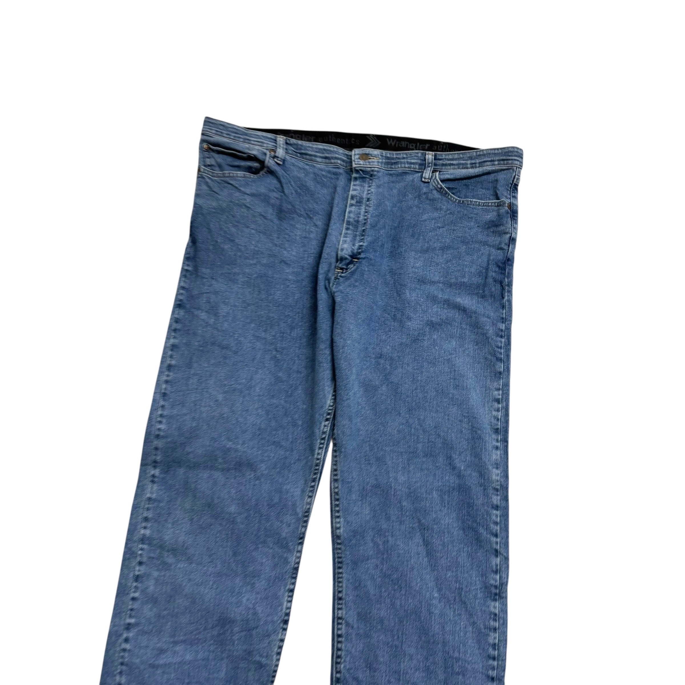 Wrangler Jeans W42 L34 Mens Mid Blue Regular Straight Fit Stretch Denim (E)