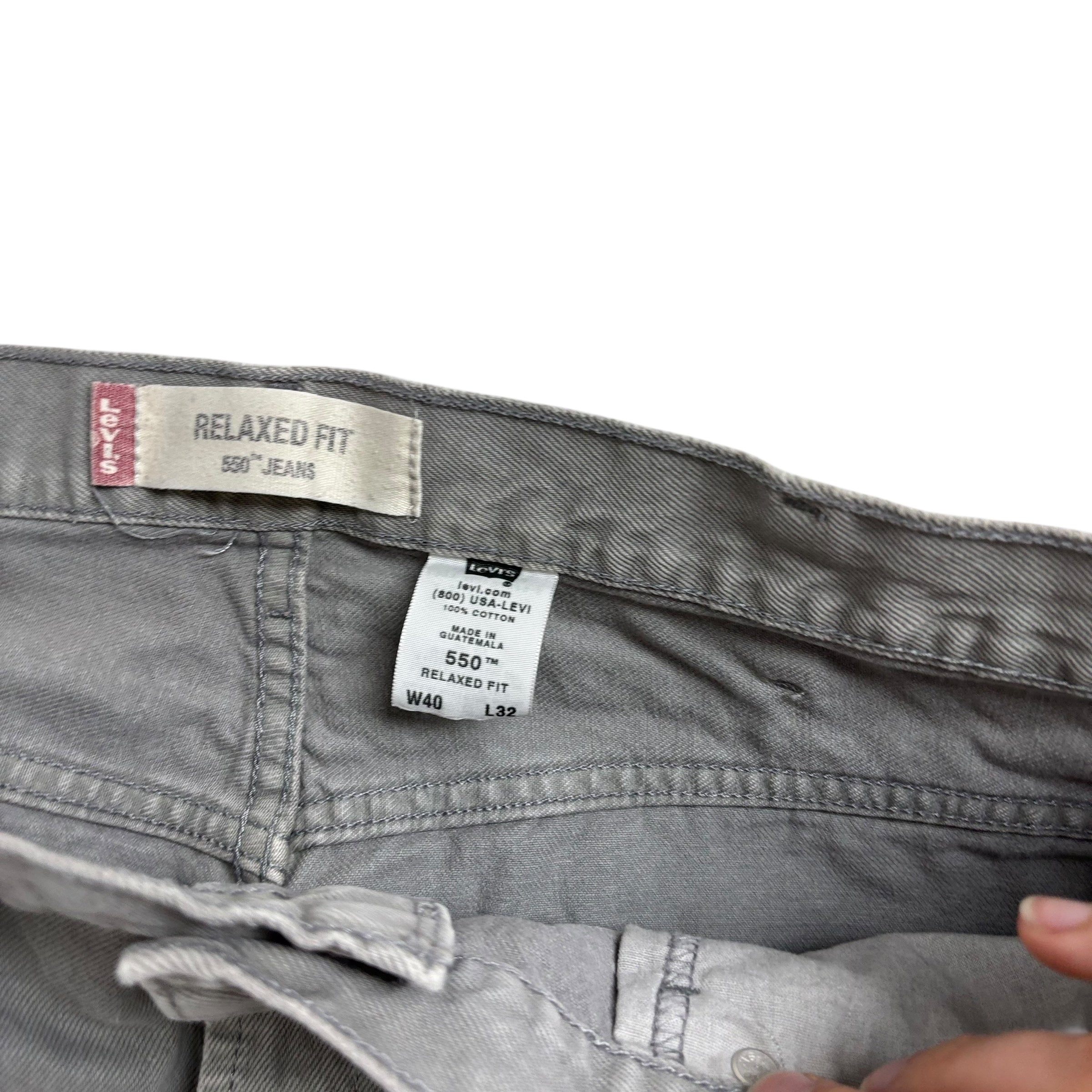 Levis 550 Jeans W40 L32 Mens Grey Baggy Relaxed Straight Fit Vintage Denim