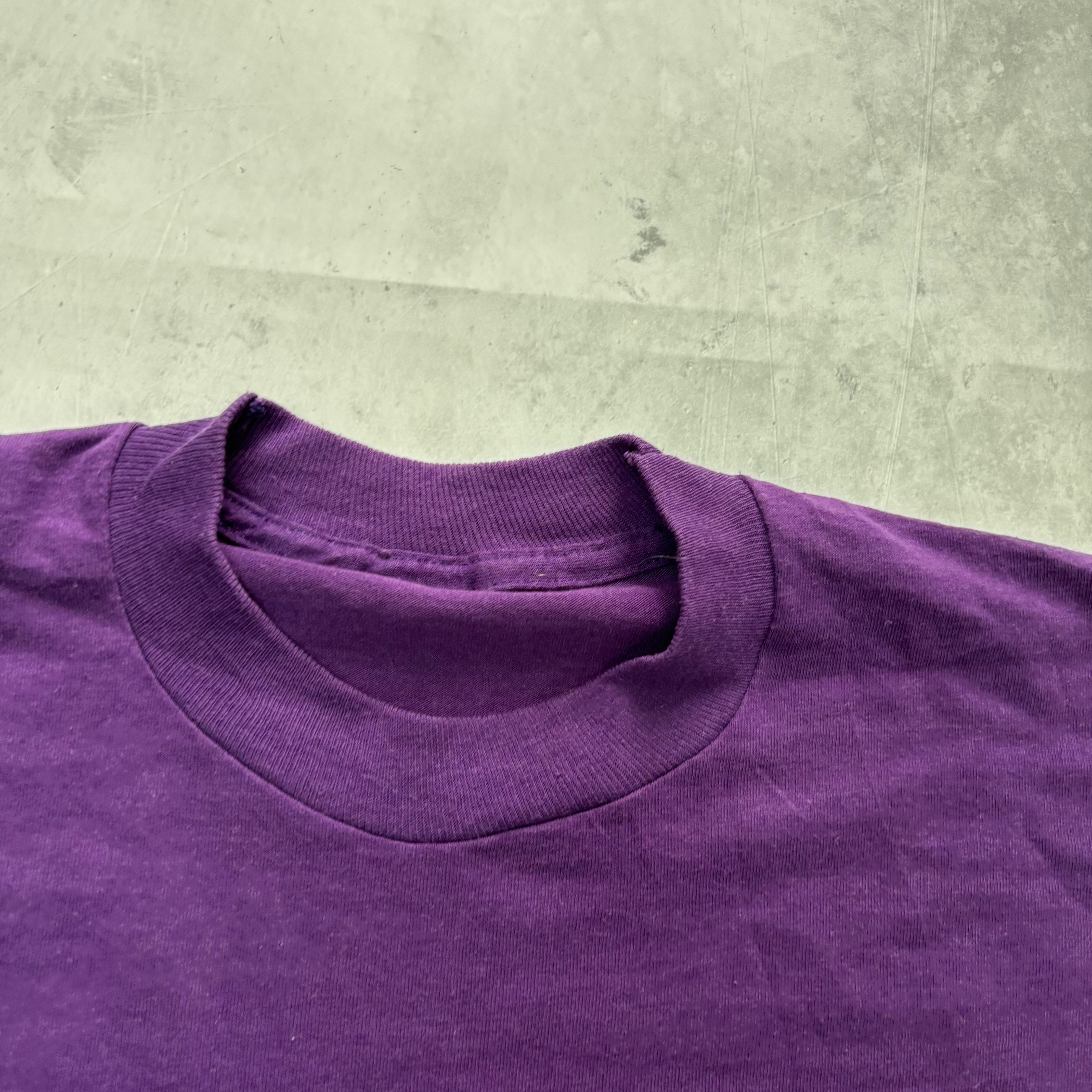 Vintage T Shirt Mens Large Purple Single Stitch Graphic Print 90s Funny (E)