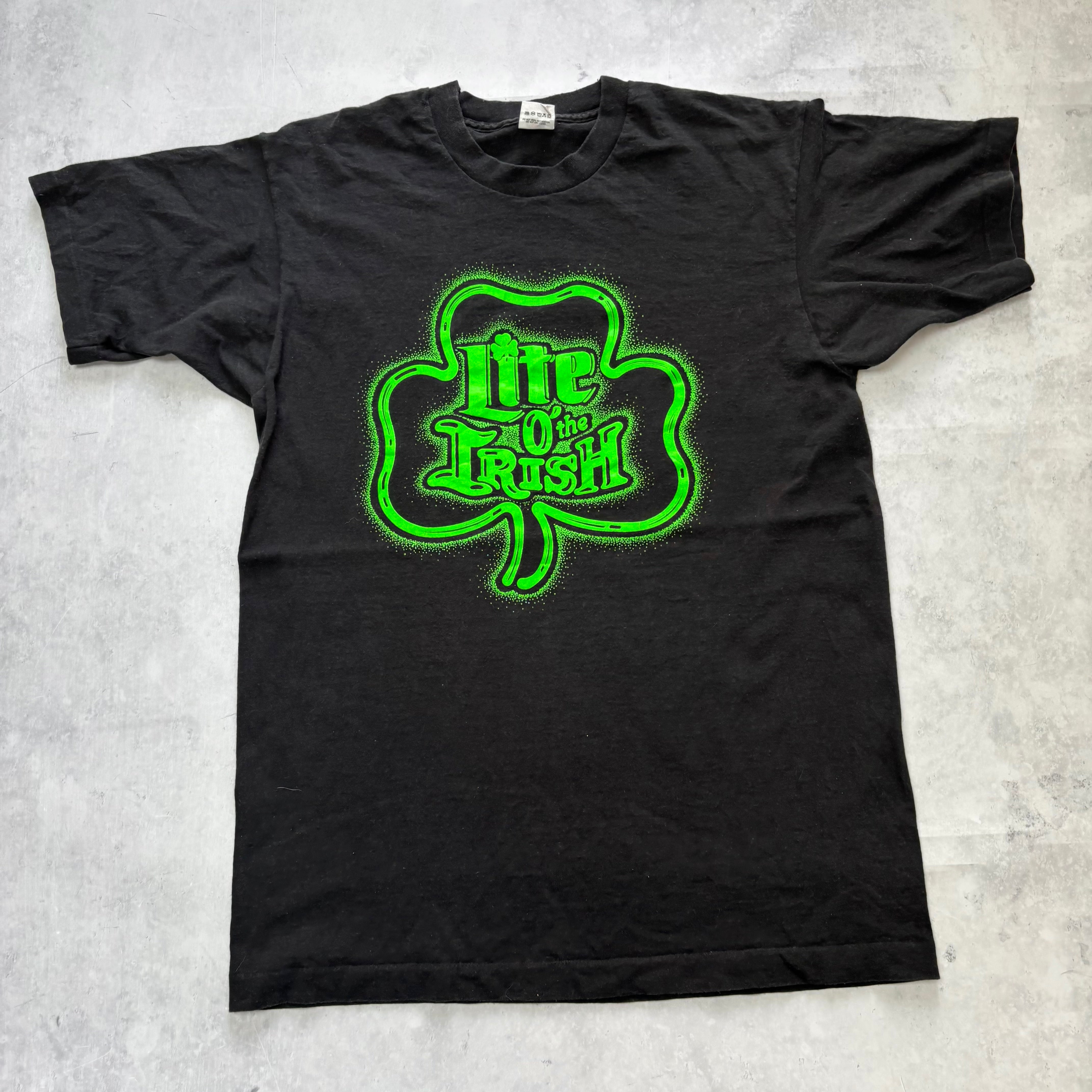 Vintage T Shirt Mens Large Black Single Stitch Graphic Print 90s