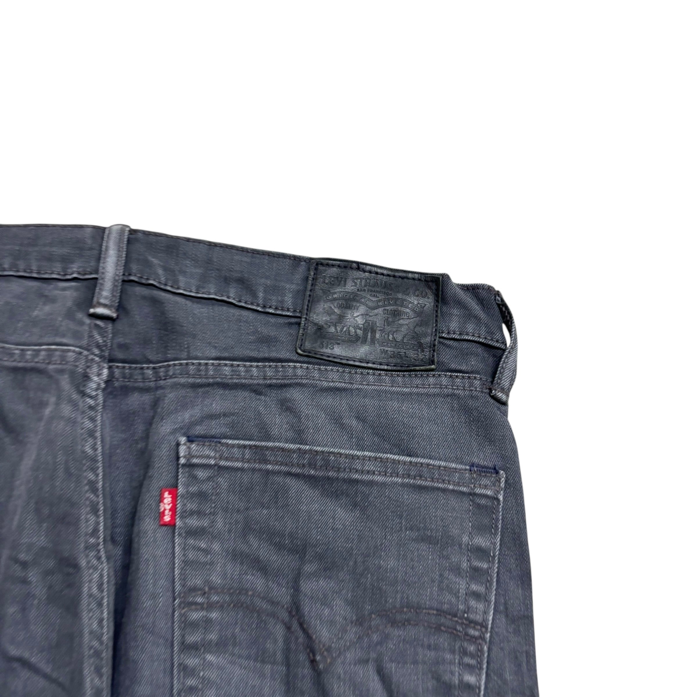 Levis 513 Jeans W36 L30 Mens Grey Slim Straight Fit Stretch Denim (E)