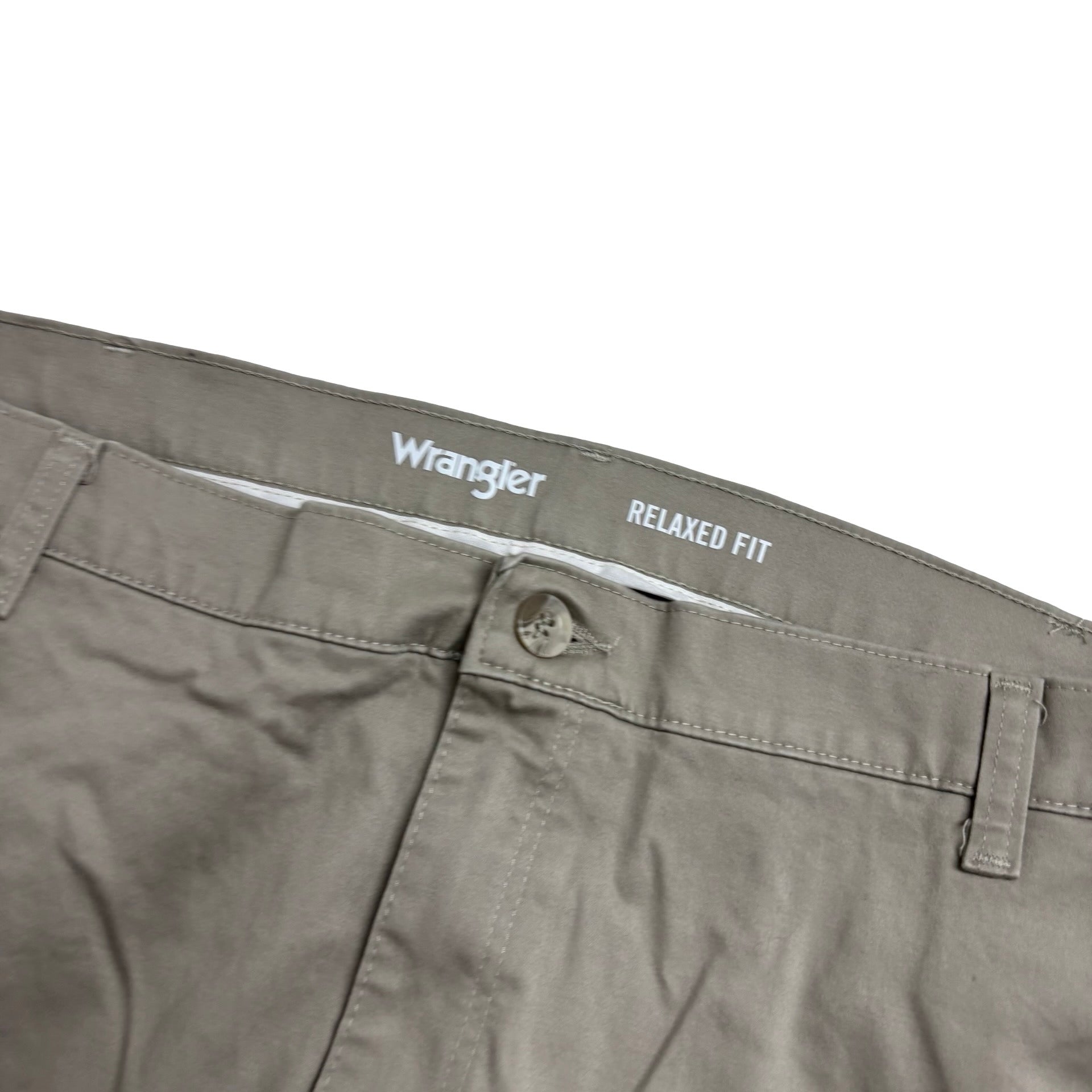 Wrangler Trousers W42 L29 Mens Cream Beige Relaxed Straight Fit Stretch (E)