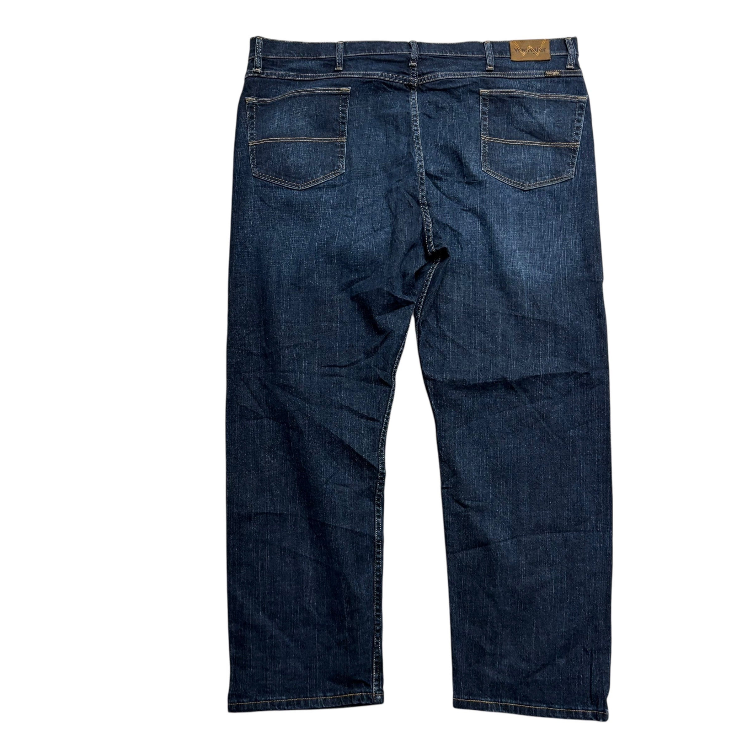 Wrangler Jeans W44 L30 Mens Dark Blue Relaxed Straight Fit Stretch Denim (E)