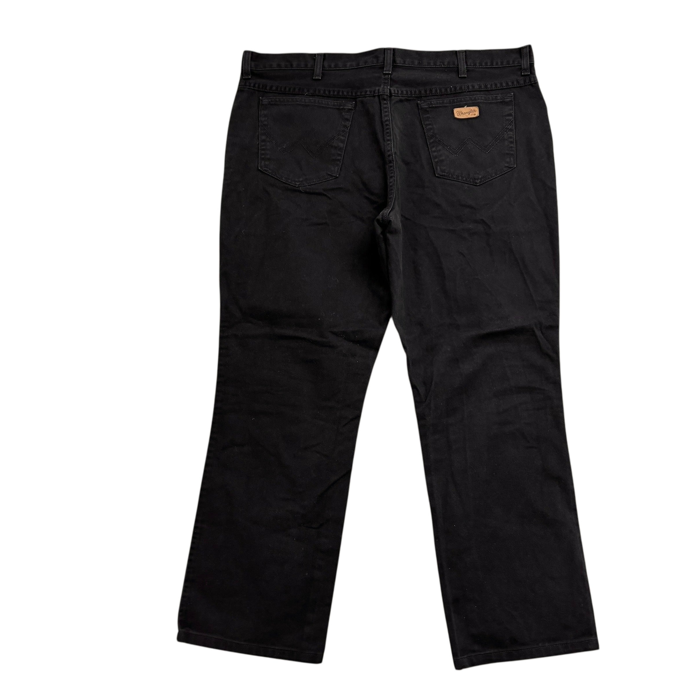 Wrangler Texas Jeans W40 L30 Mens Black Regular Straight Fit Denim (E)